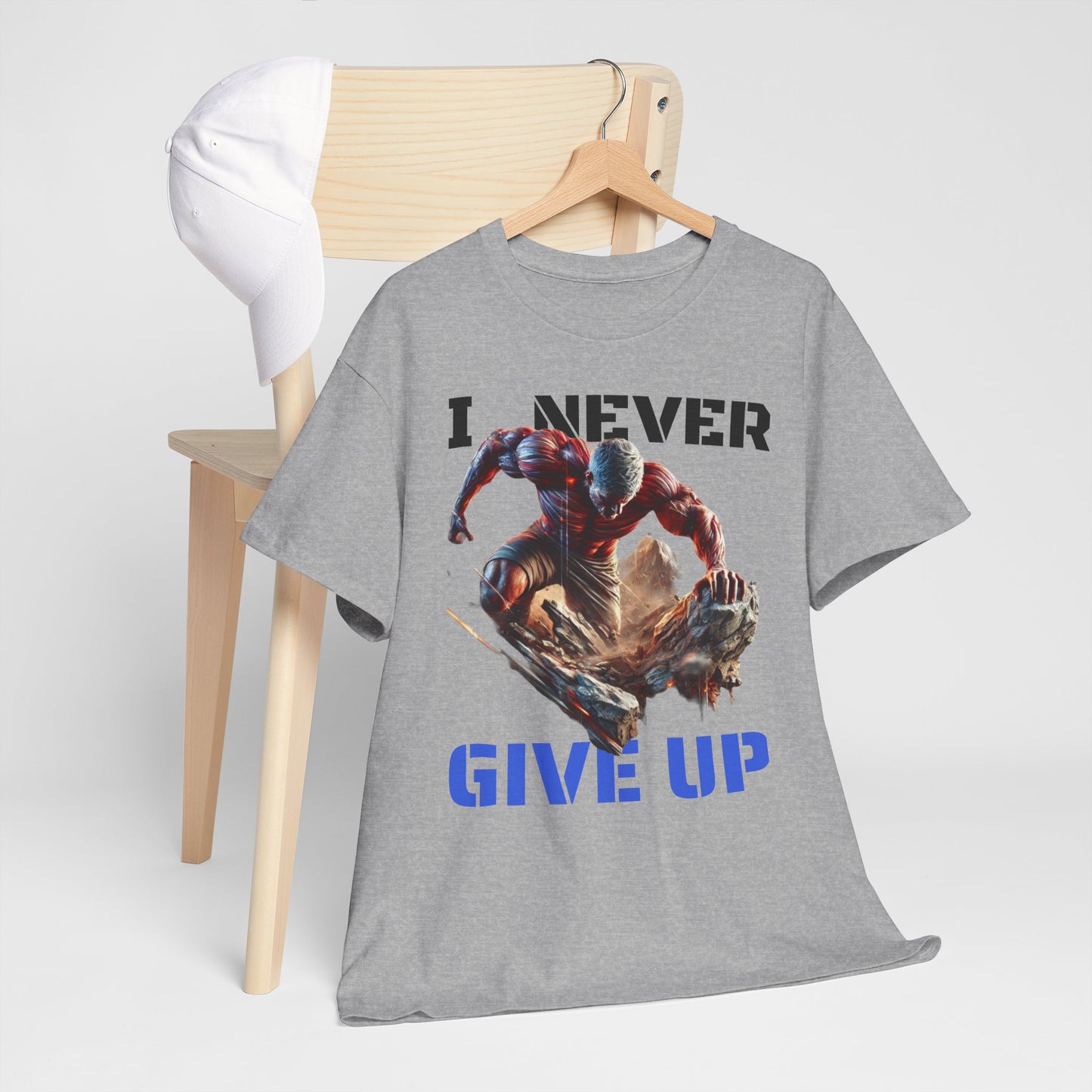 CAMISETA HOMBRE ALFA "I NEVER GIVE UP".(USA).
