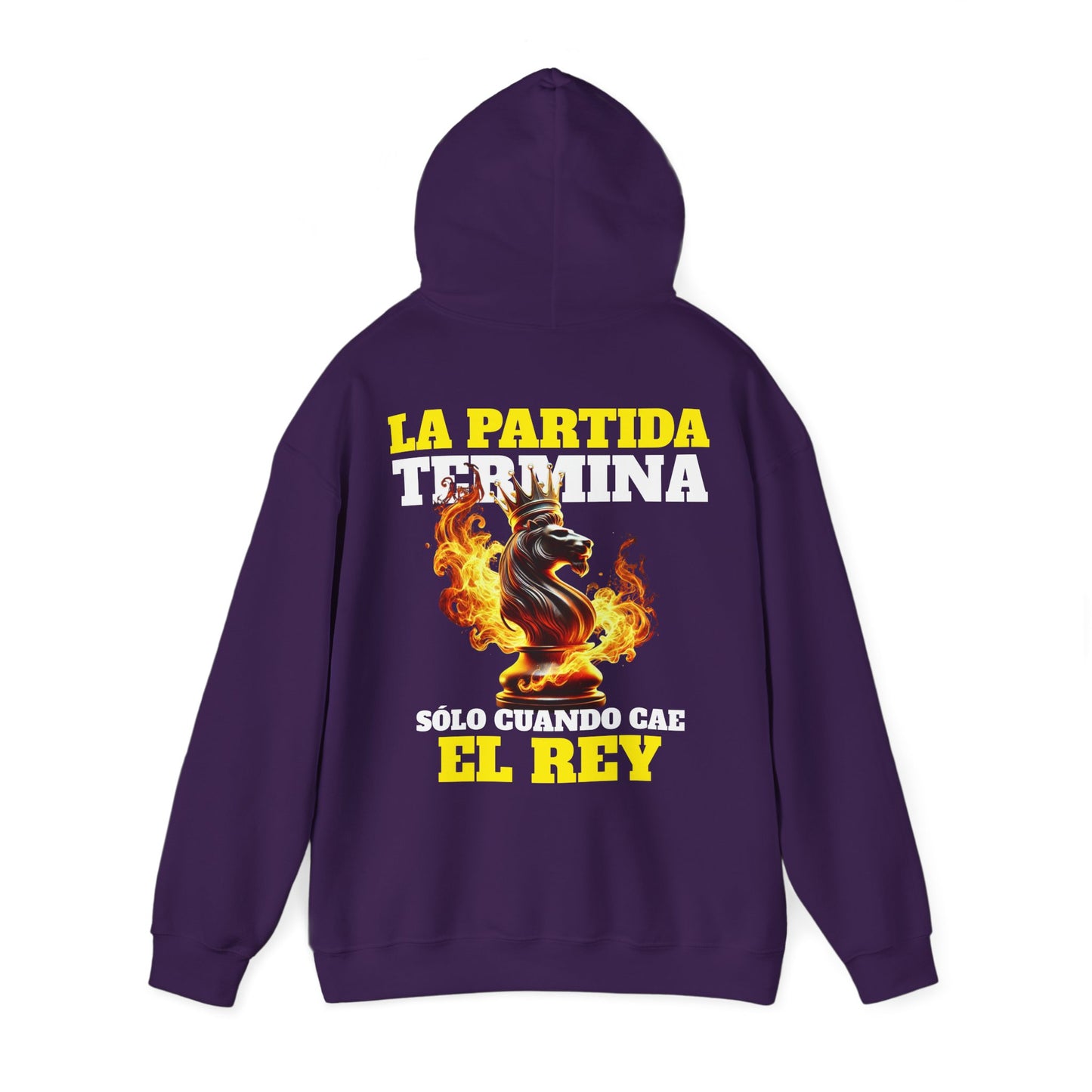 SUDADERA CON GORRO "LA PARTIDA TERMINA CUANDO CAE EL REY". (EUROPA).
