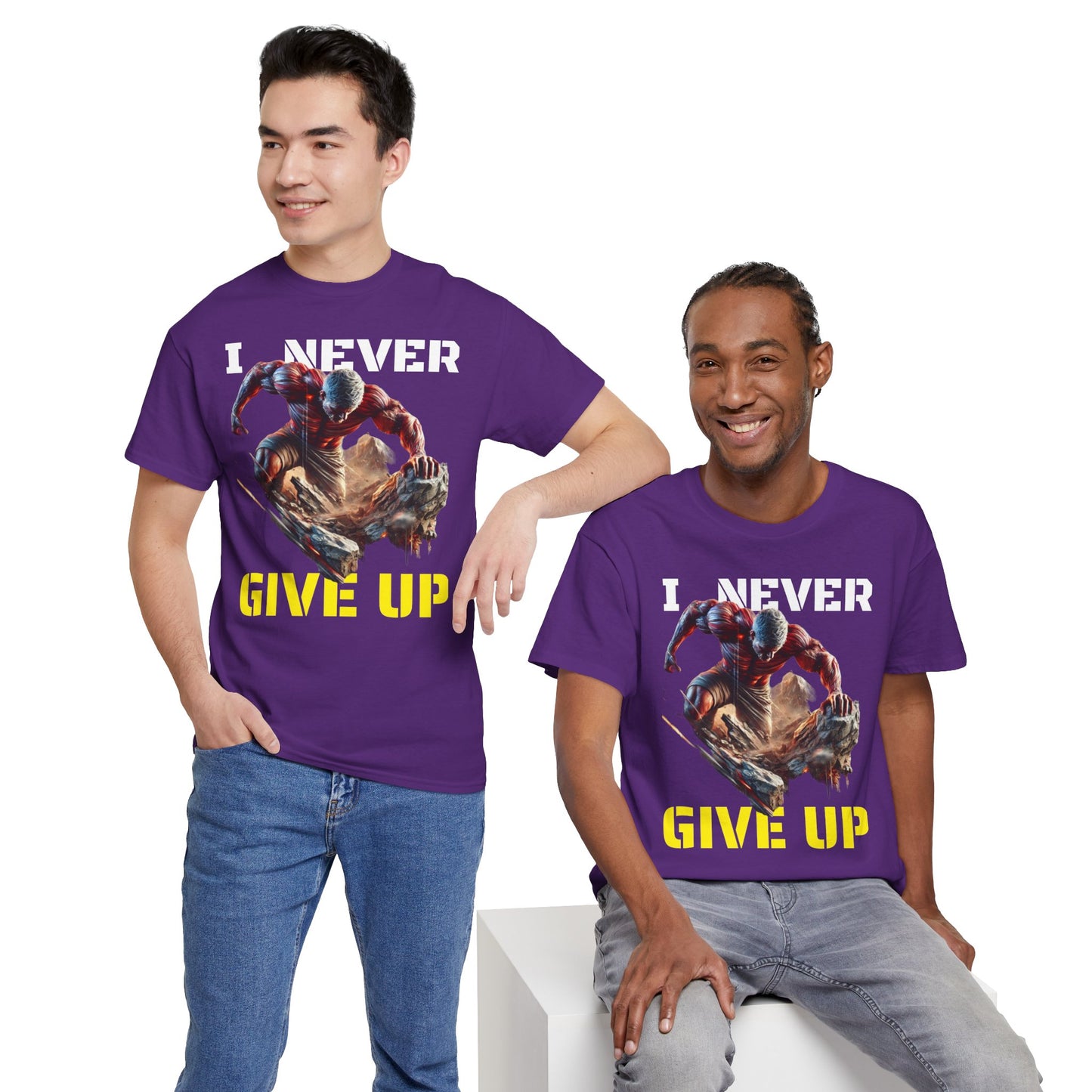 CAMISETA HOMBRE ALFA "I NEVER GIVE UP".(USA).