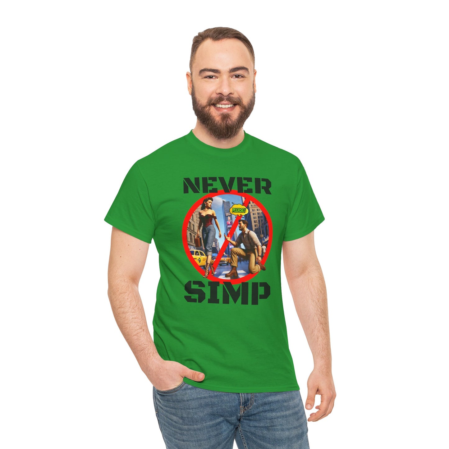 CAMISETA HOMBRE ALFA "NEVER SIMP". (USA)