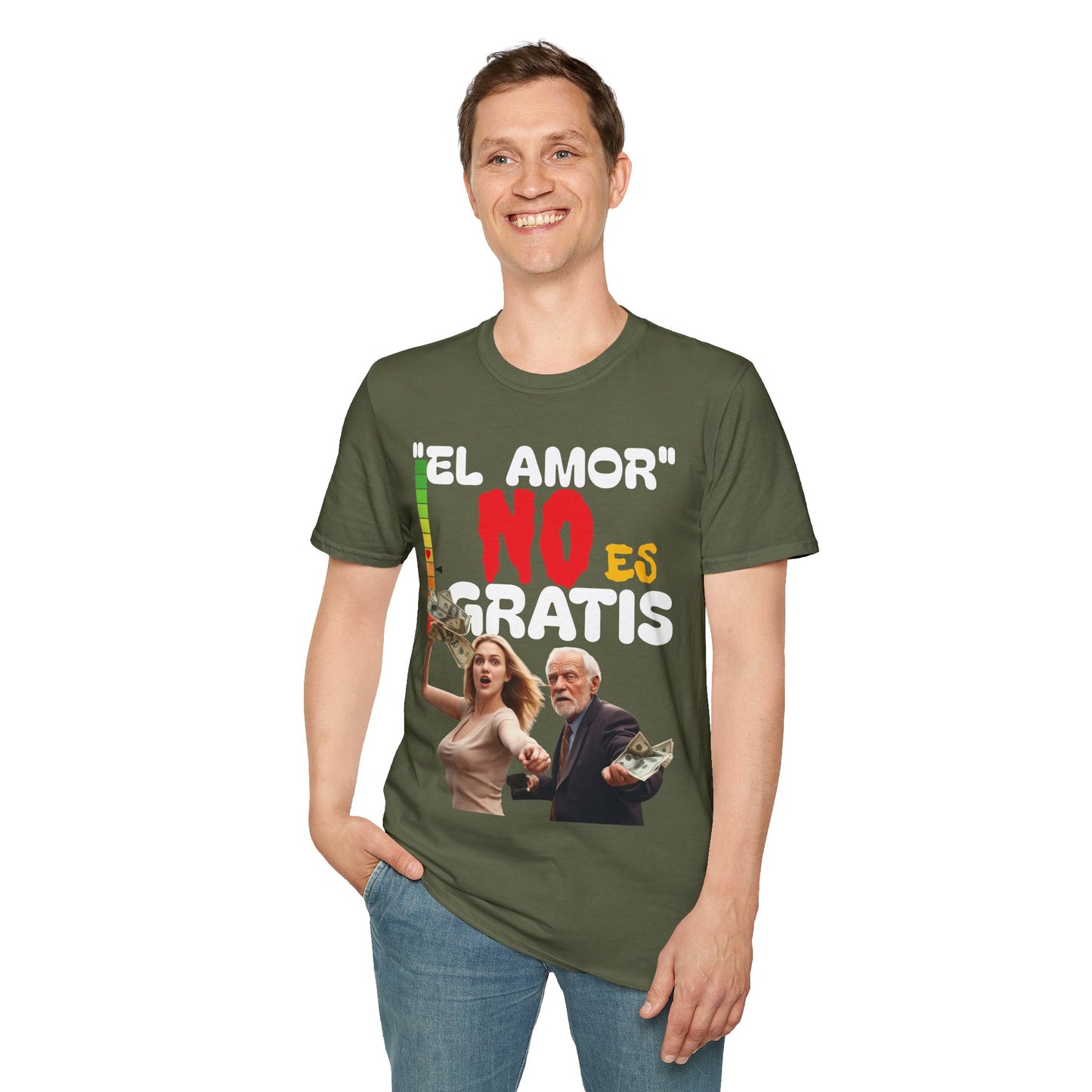 CAMISETA HOMBRE ALFA "EL AMOR NO ES GRATIS".(USA)