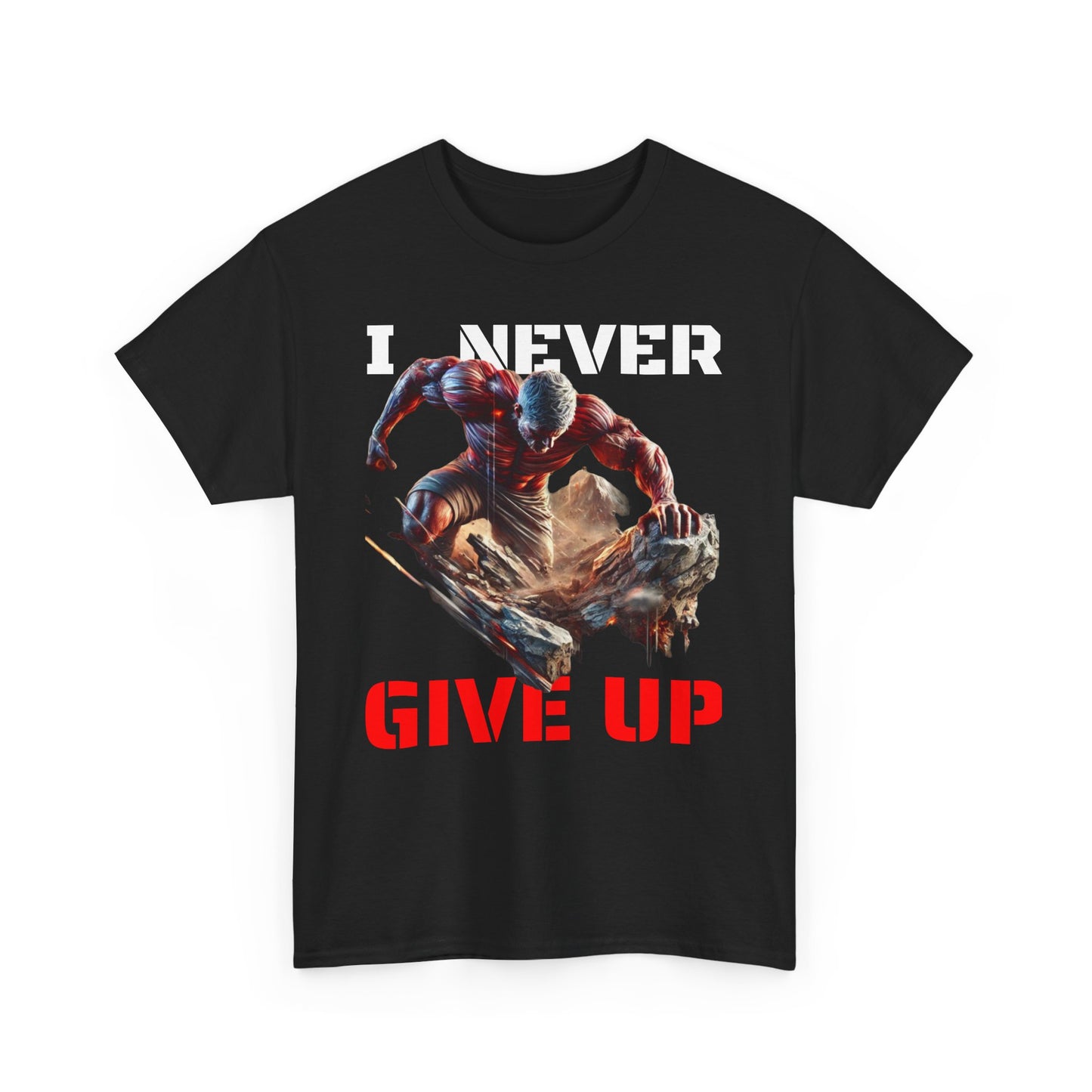 CAMISETA HOMBRE ALFA "I NEVER GIVE UP".(USA).