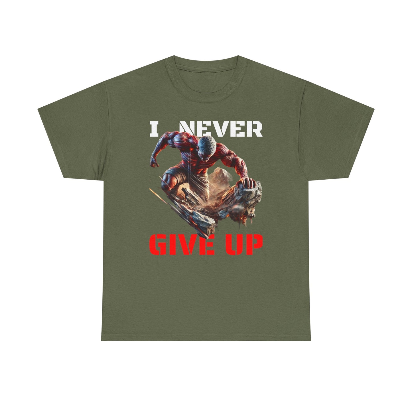 CAMISETA HOMBRE ALFA "I NEVER GIVE UP".(USA).