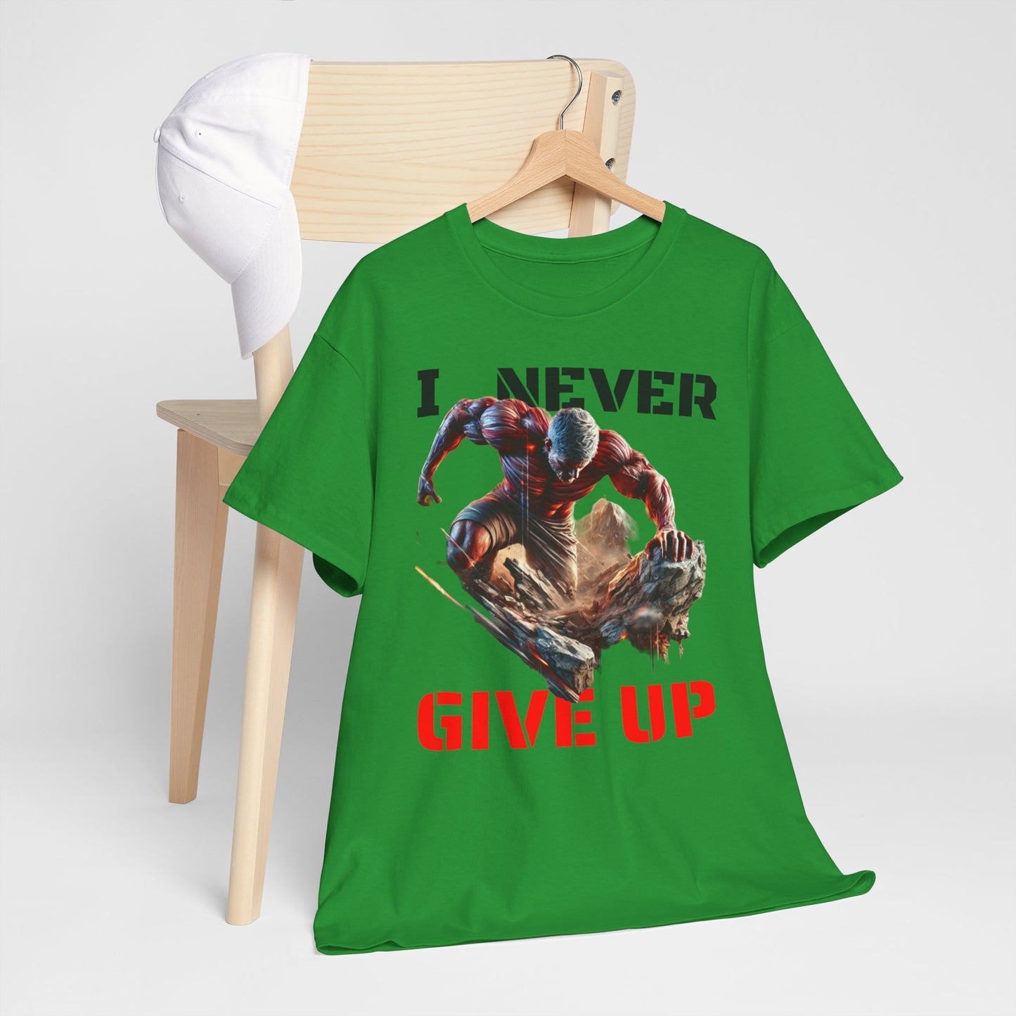 CAMISETA HOMBRE ALFA "I NEVER GIVE UP".(USA).