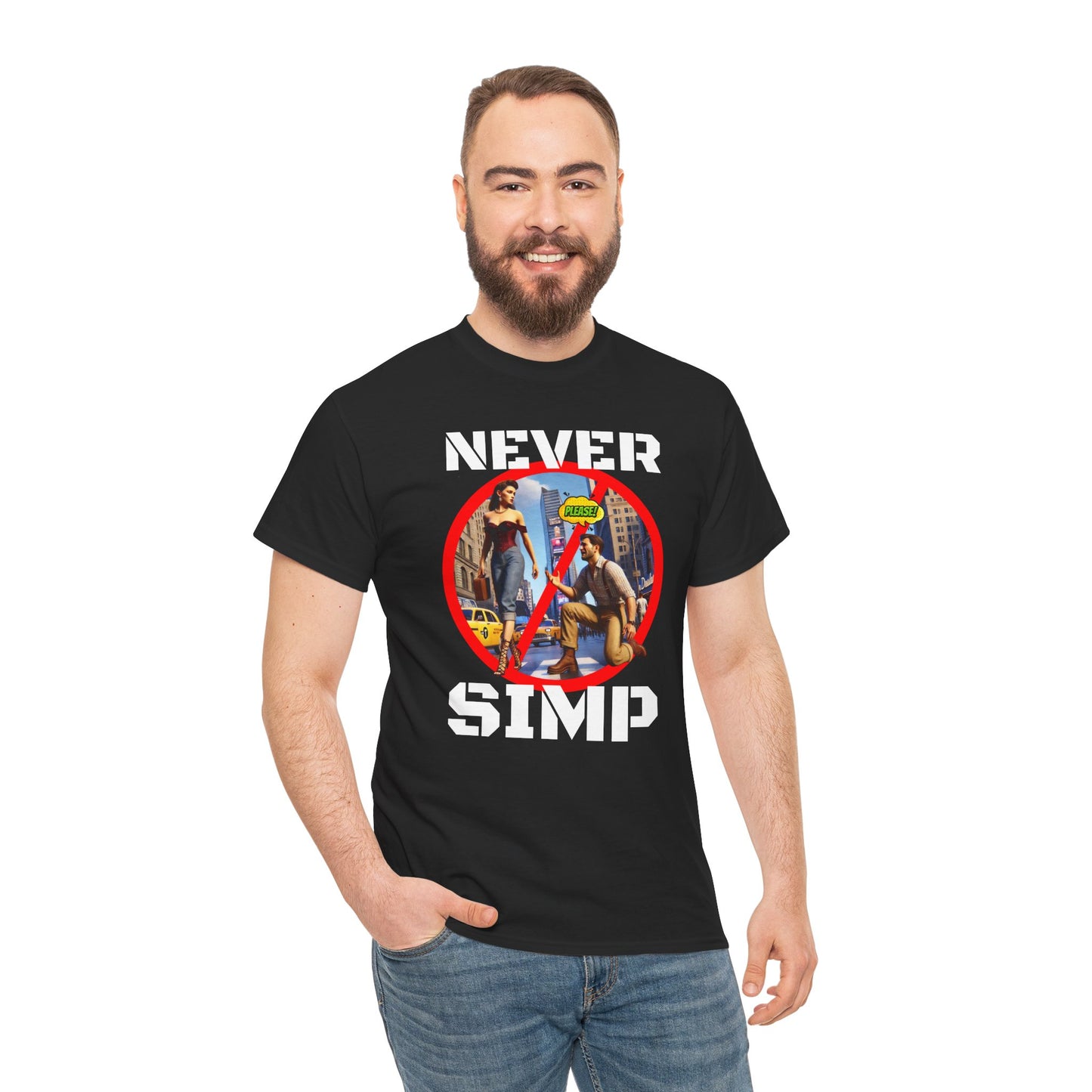 CAMISETA HOMBRE ALFA "NEVER SIMP". (USA)