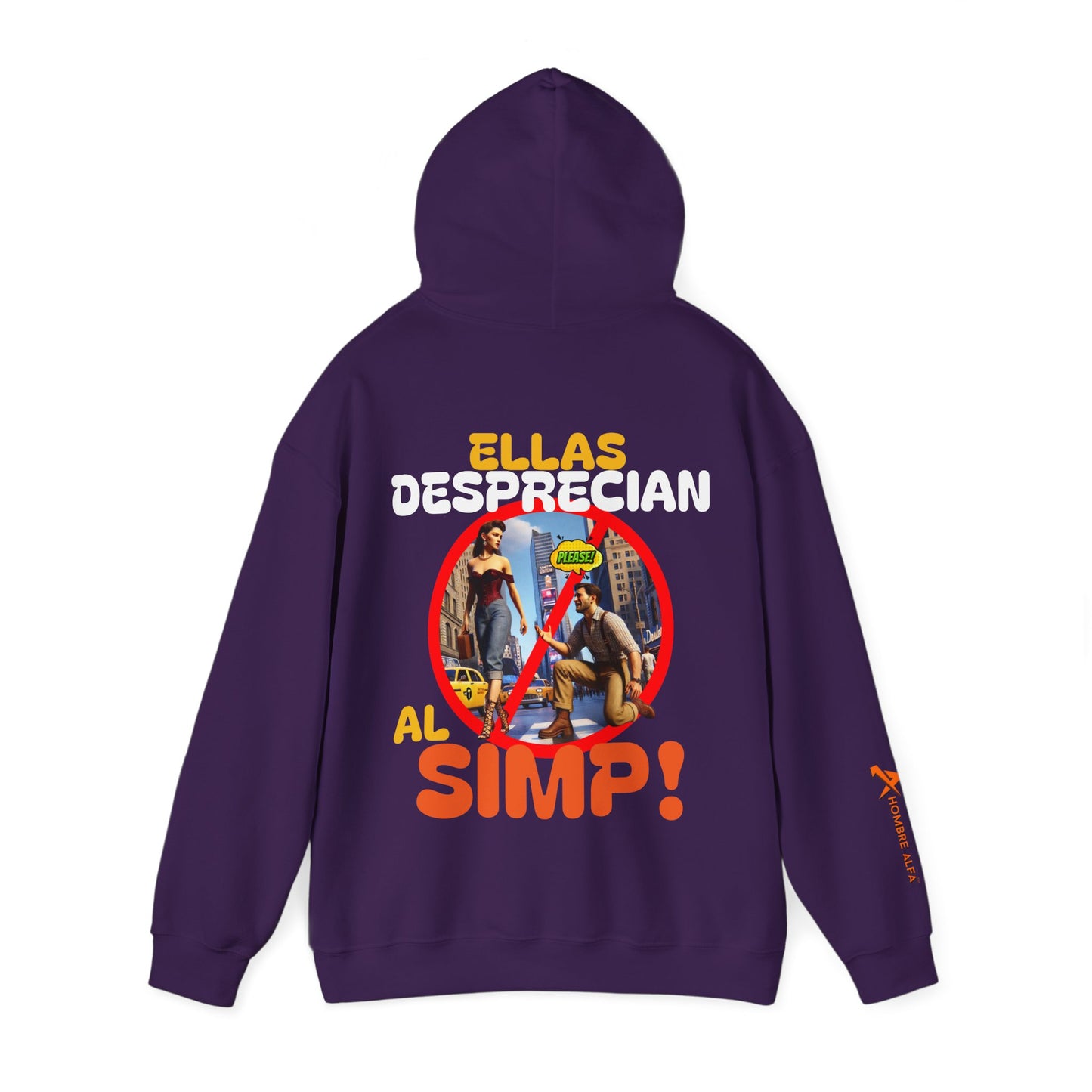 SUDADERA CON GORRO HOMBRE ALFA, "ELLAS DESPRECIAN AL SIMP".(USA).