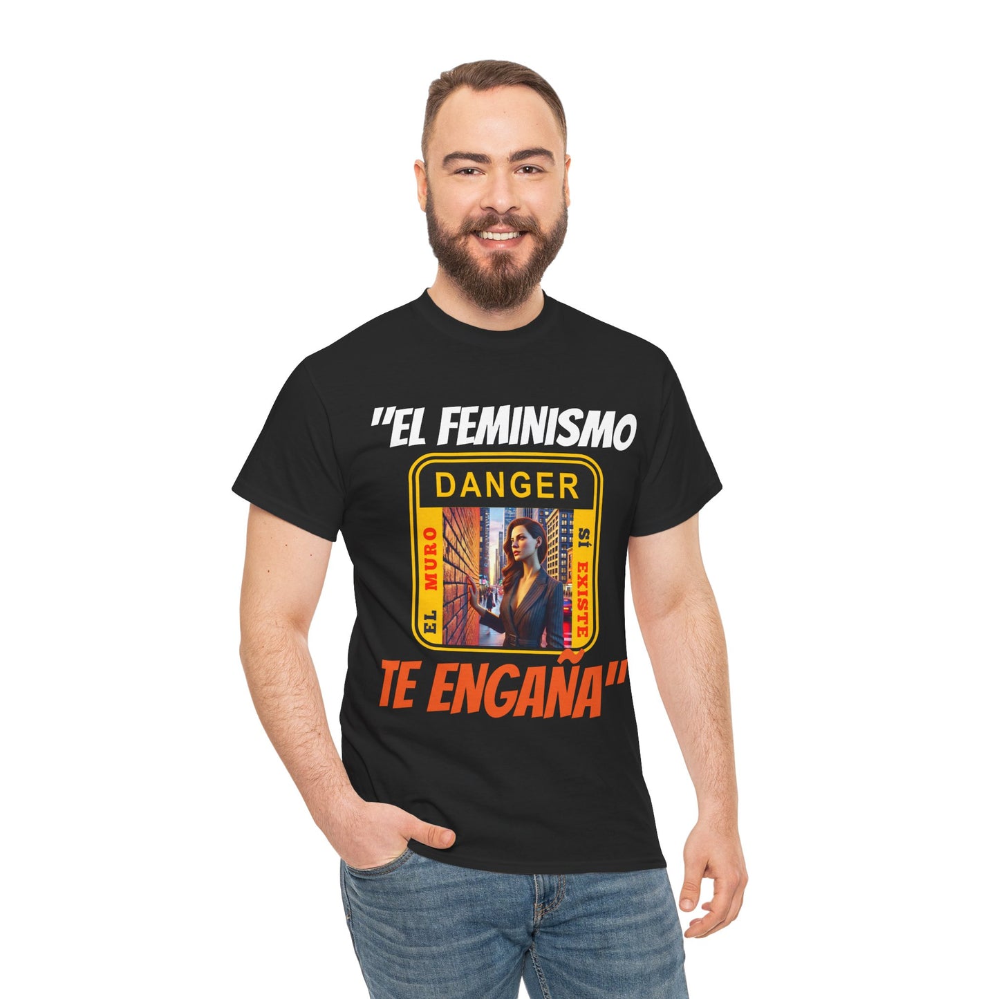 CAMISETA HOMBRE ALFA "EL FEMINISMO TE ENGAÑA".(EUROPA)