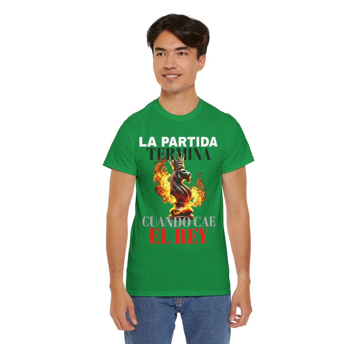 CAMISETA HOMBRE ALFA "LA PARTIDA TERMINA CUANDO CAE EL REY".(EUROPA)