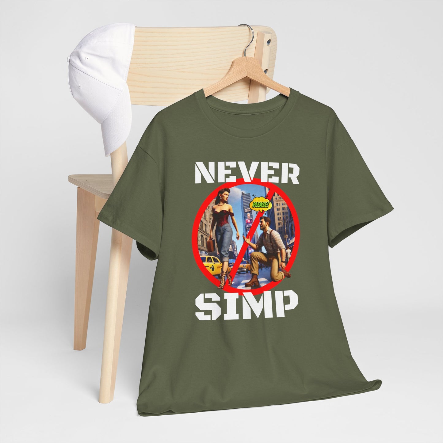 CAMISETA HOMBRE ALFA "NEVER SIMP". (USA)