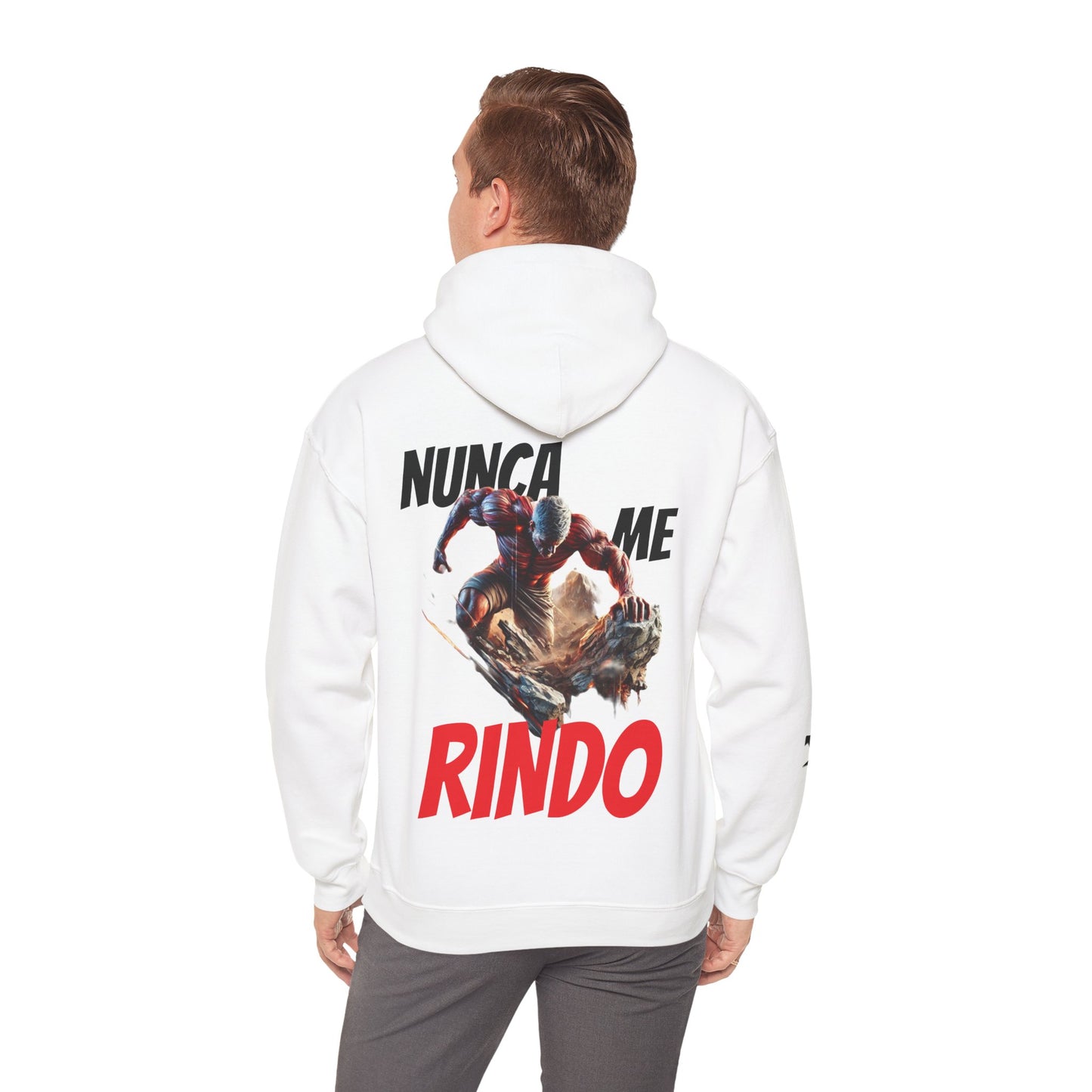 SUDADERA CON GORRO HOMBRE ALFA, "NUNCA ME RINDO".(USA).