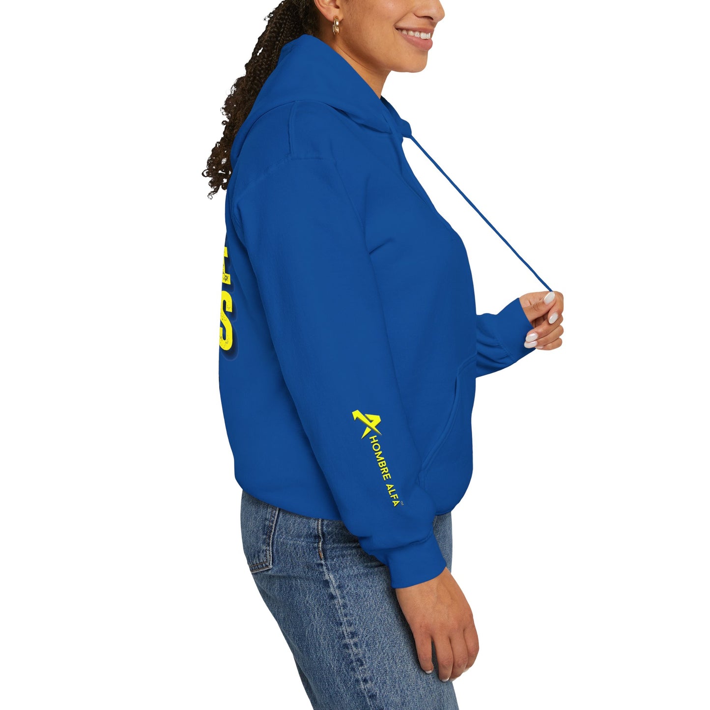 SUDADERA CON GORRO HOMBRE ALFA, "SIEMPRE FUERTES".(USA).