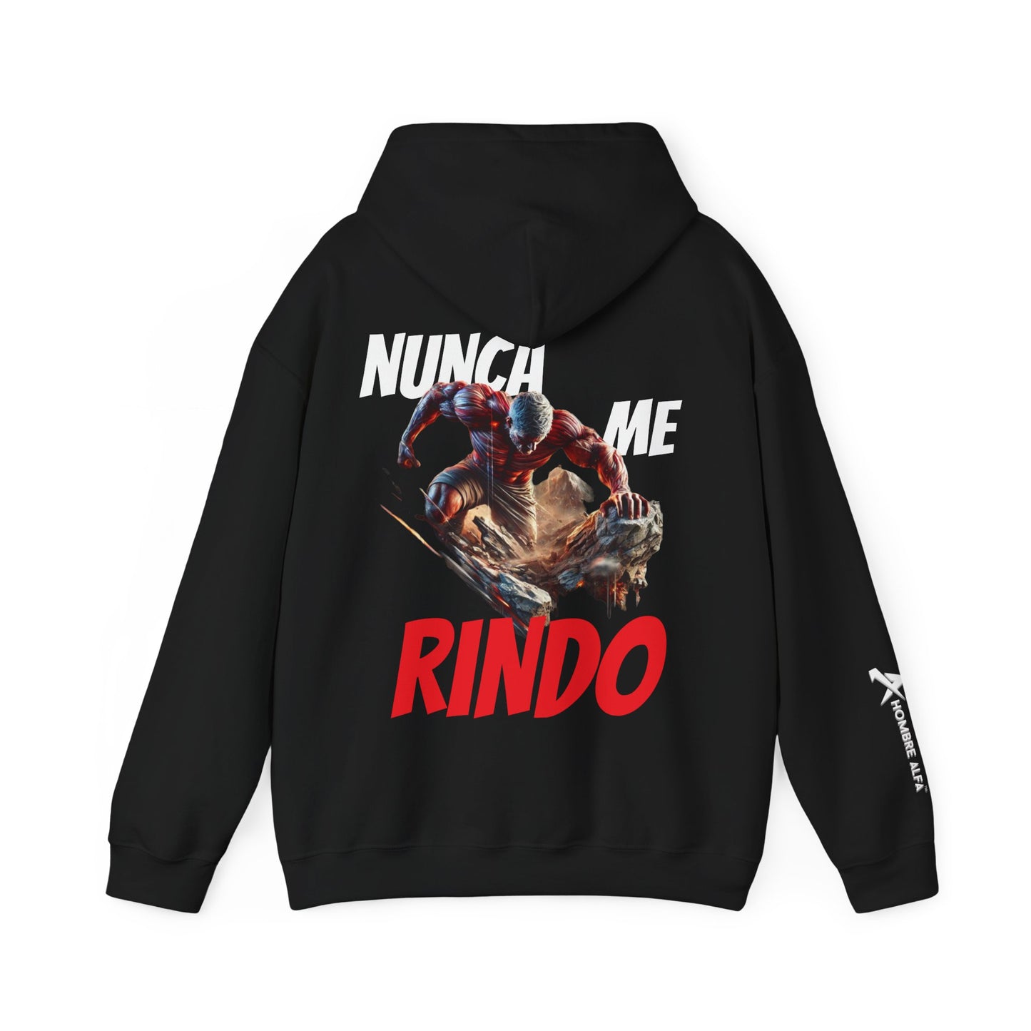 SUDADERA CON GORRO HOMBRE ALFA, "NUNCA ME RINDO".(USA).