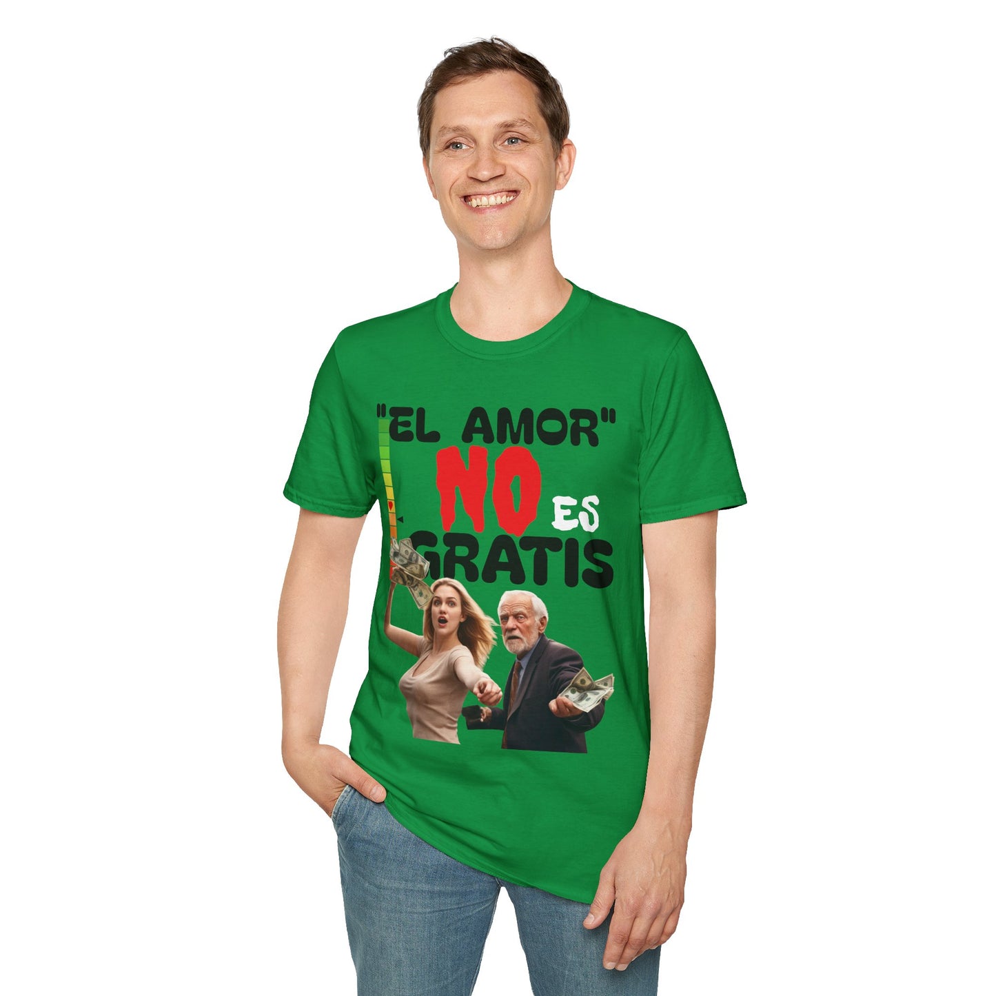 CAMISETA HOMBRE ALFA "EL AMOR NO ES GRATIS".(USA)