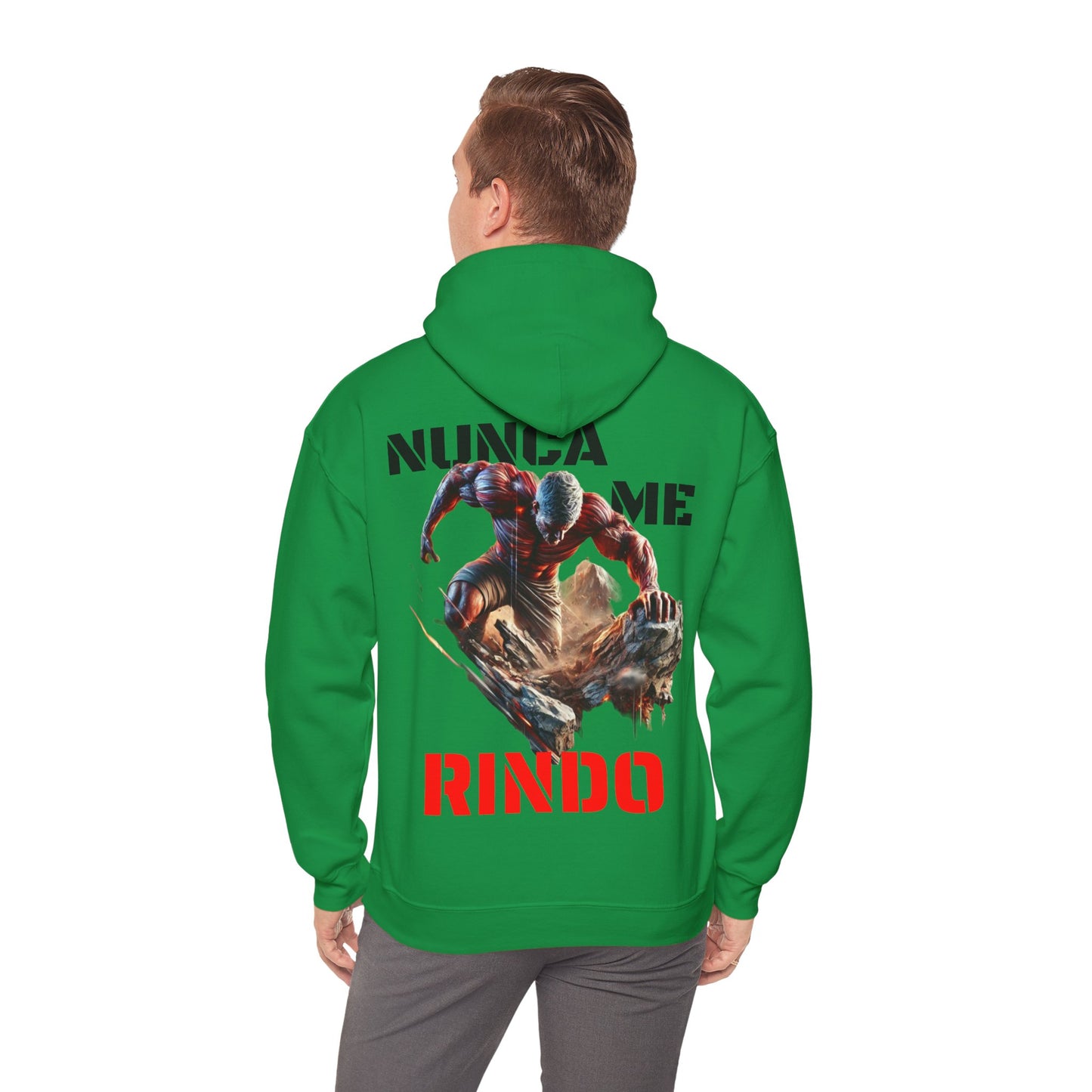 SUDADERA CON GORRO"NUNCA ME RINDO". (EUROPA).