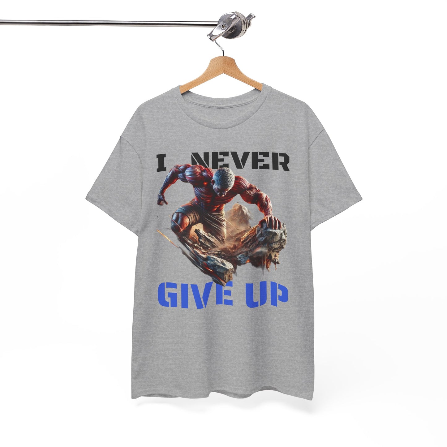 CAMISETA HOMBRE ALFA "I NEVER GIVE UP".(USA).