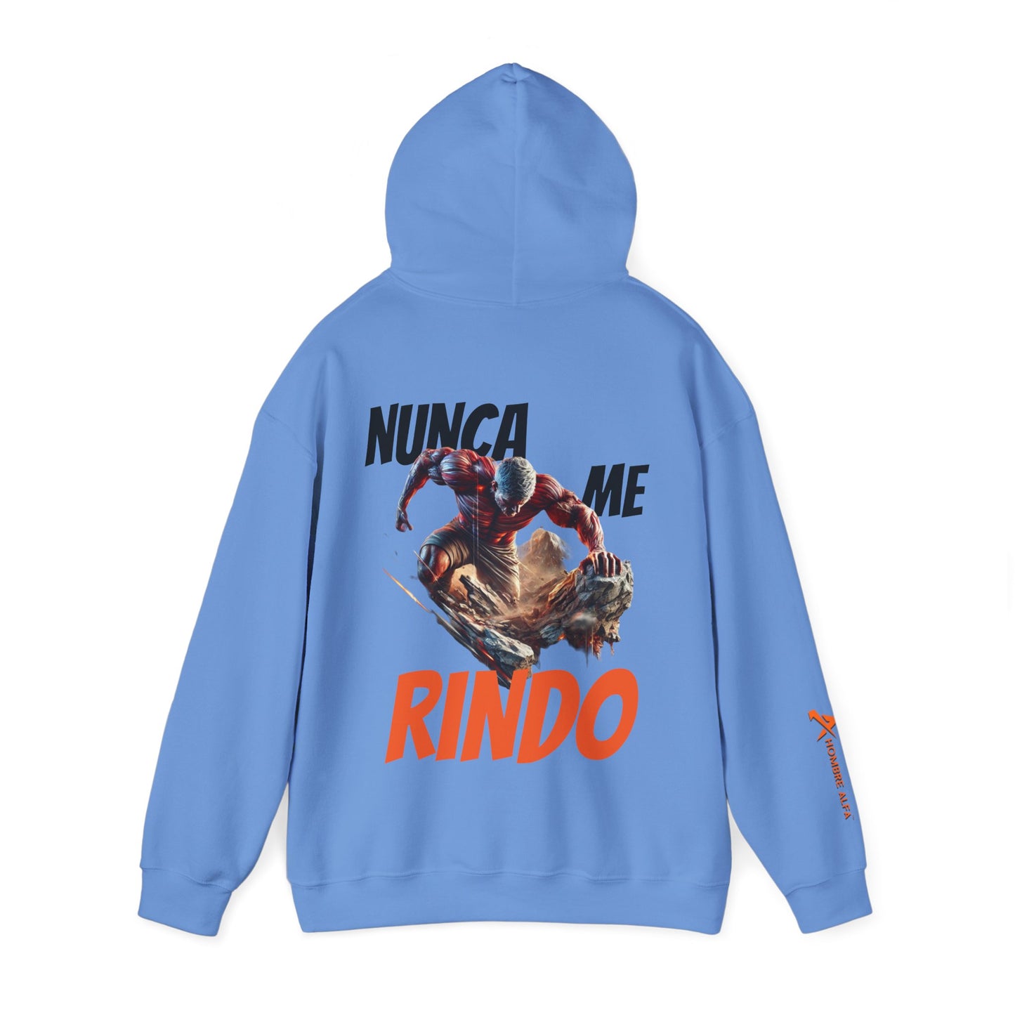 SUDADERA CON GORRO HOMBRE ALFA, "NUNCA ME RINDO".(USA).
