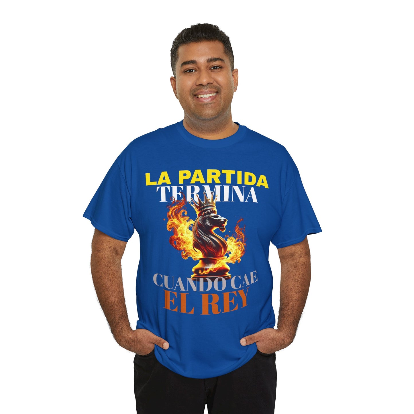 CAMISETA HOMBRE ALFA "LA PARTIDA TERMINA CUANDO CAE EL REY".(EUROPA)