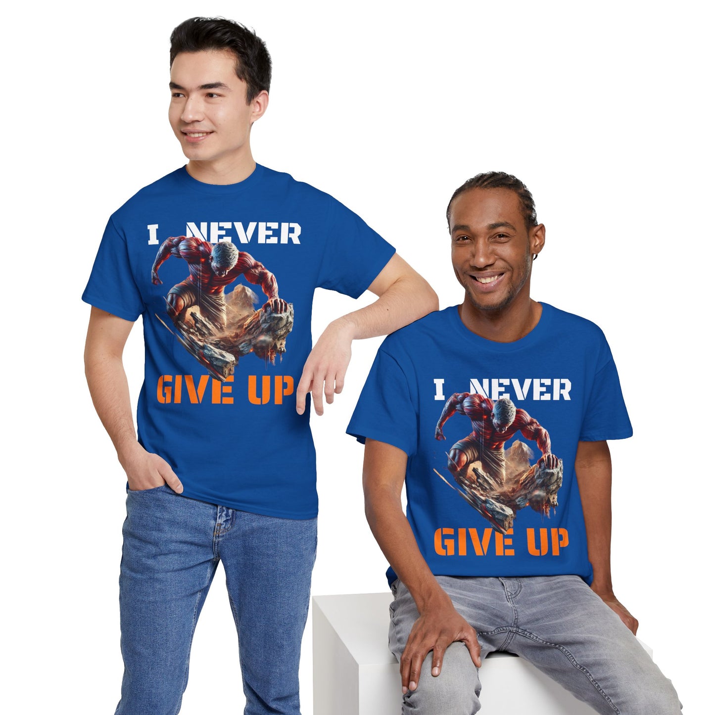 CAMISETA HOMBRE ALFA "I NEVER GIVE UP".(USA).
