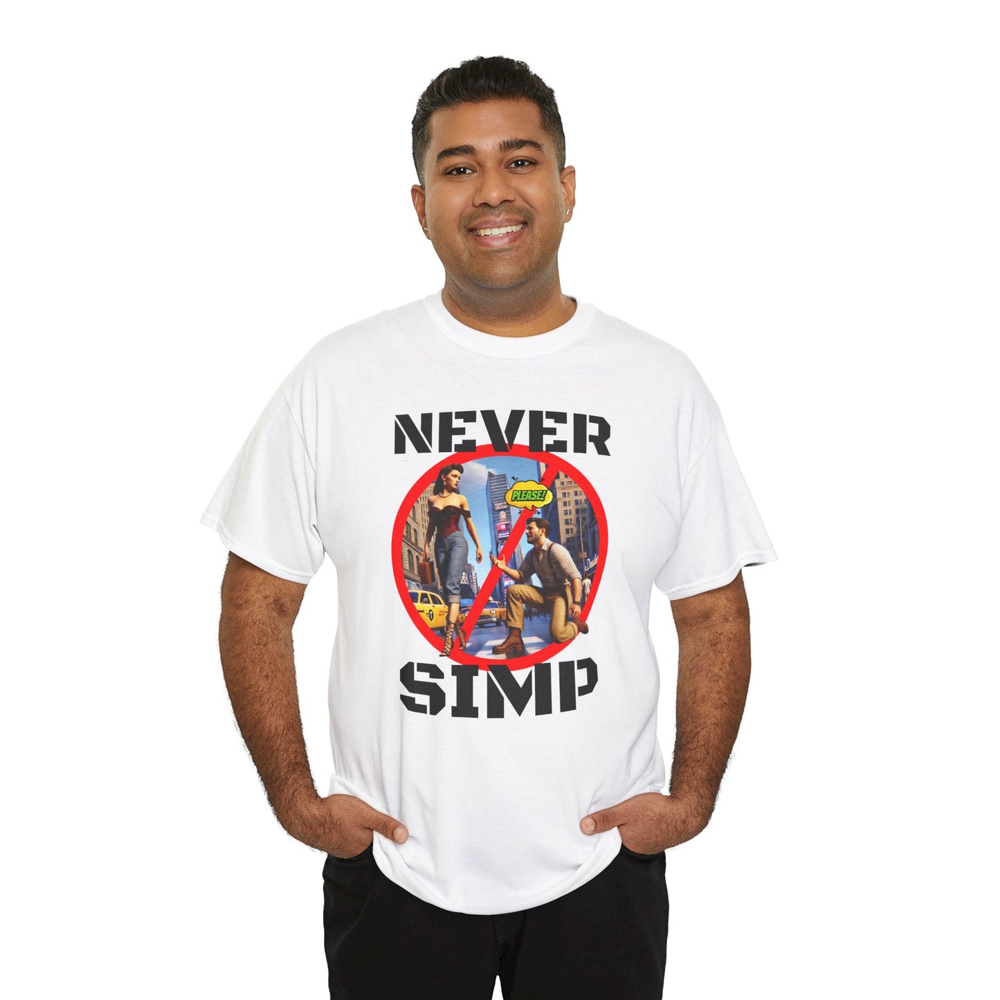 CAMISETA HOMBRE ALFA "NEVER SIMP". (USA)