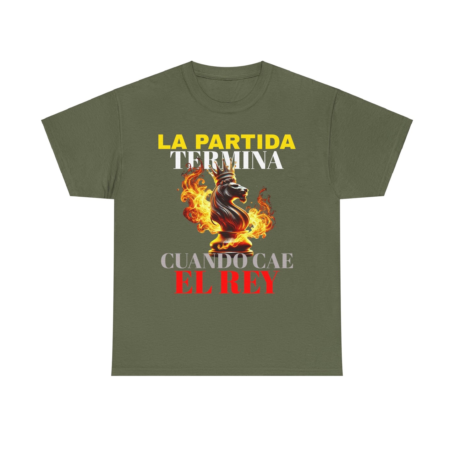 CAMISETA HOMBRE ALFA "LA PARTIDA TERMINA CUANDO CAE EL REY".(EUROPA)