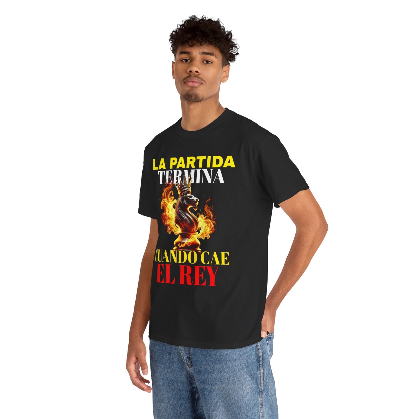 CAMISETA HOMBRE ALFA "LA PARTIDA TERMINA CUANDO CAE EL REY".(EUROPA)