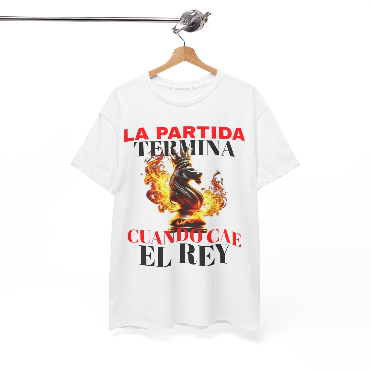 CAMISETA HOMBRE ALFA "LA PARTIDA TERMINA CUANDO CAE EL REY".(EUROPA)