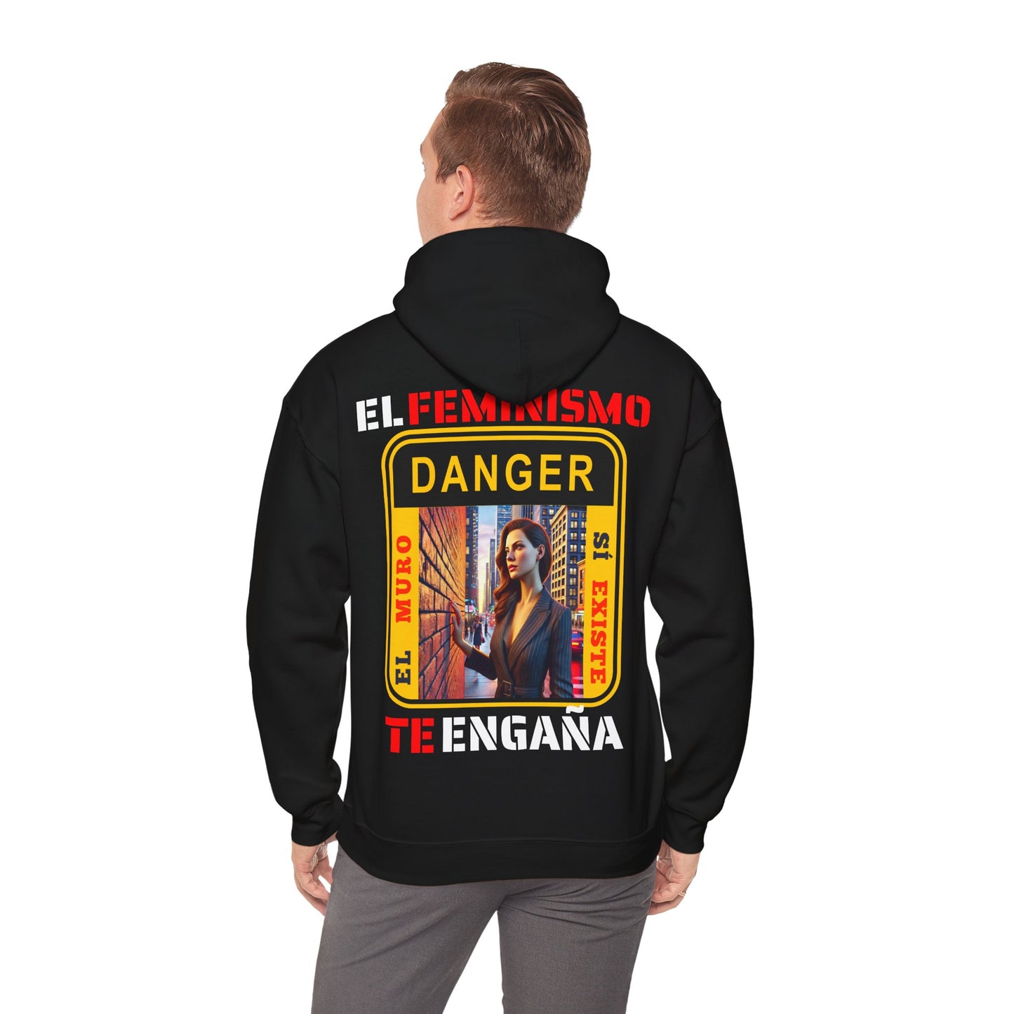 SUDADERA CON GORRO "EL FEMINISMO TE ENGAÑA". (EUROPA).