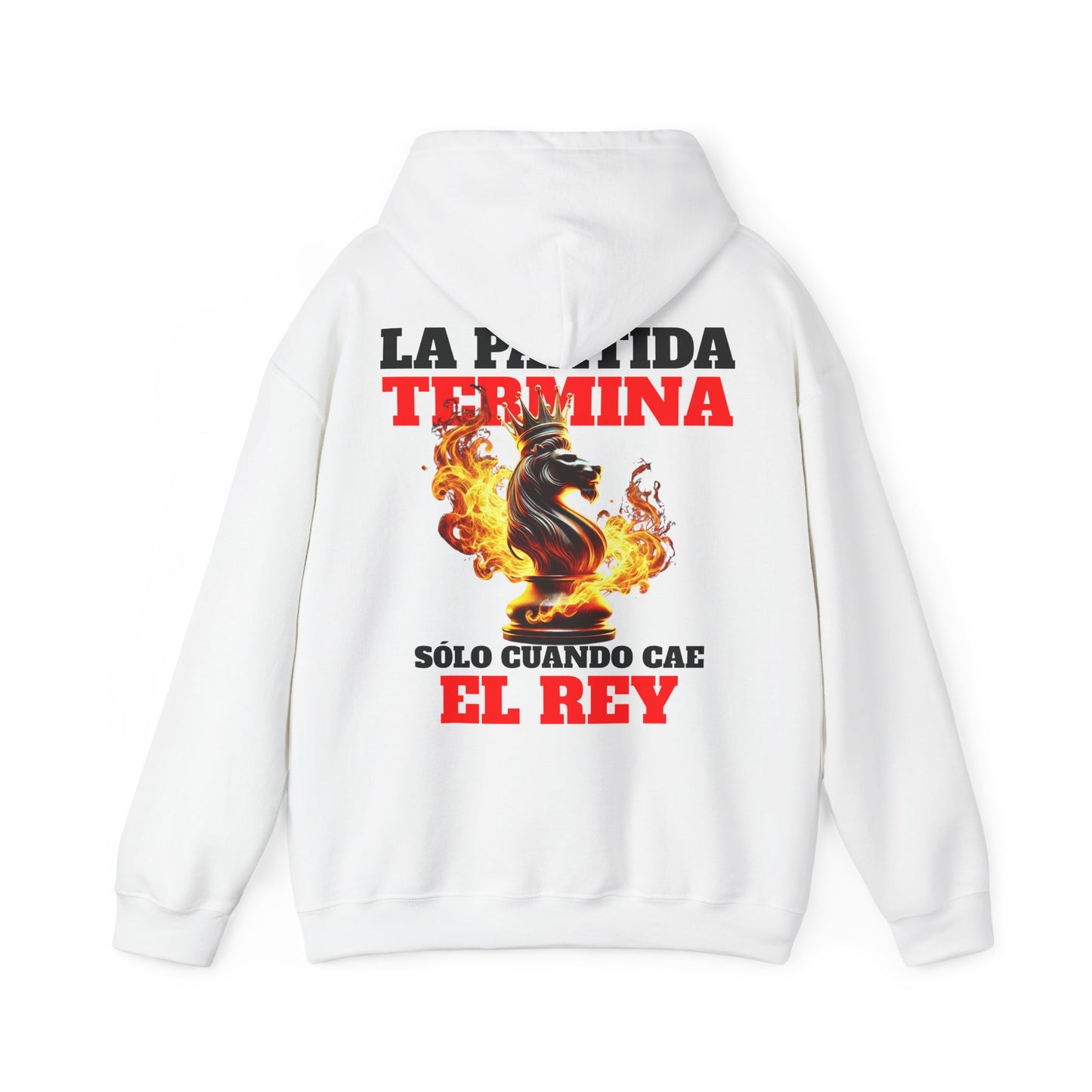 SUDADERA CON GORRO "LA PARTIDA TERMINA CUANDO CAE EL REY". (EUROPA).