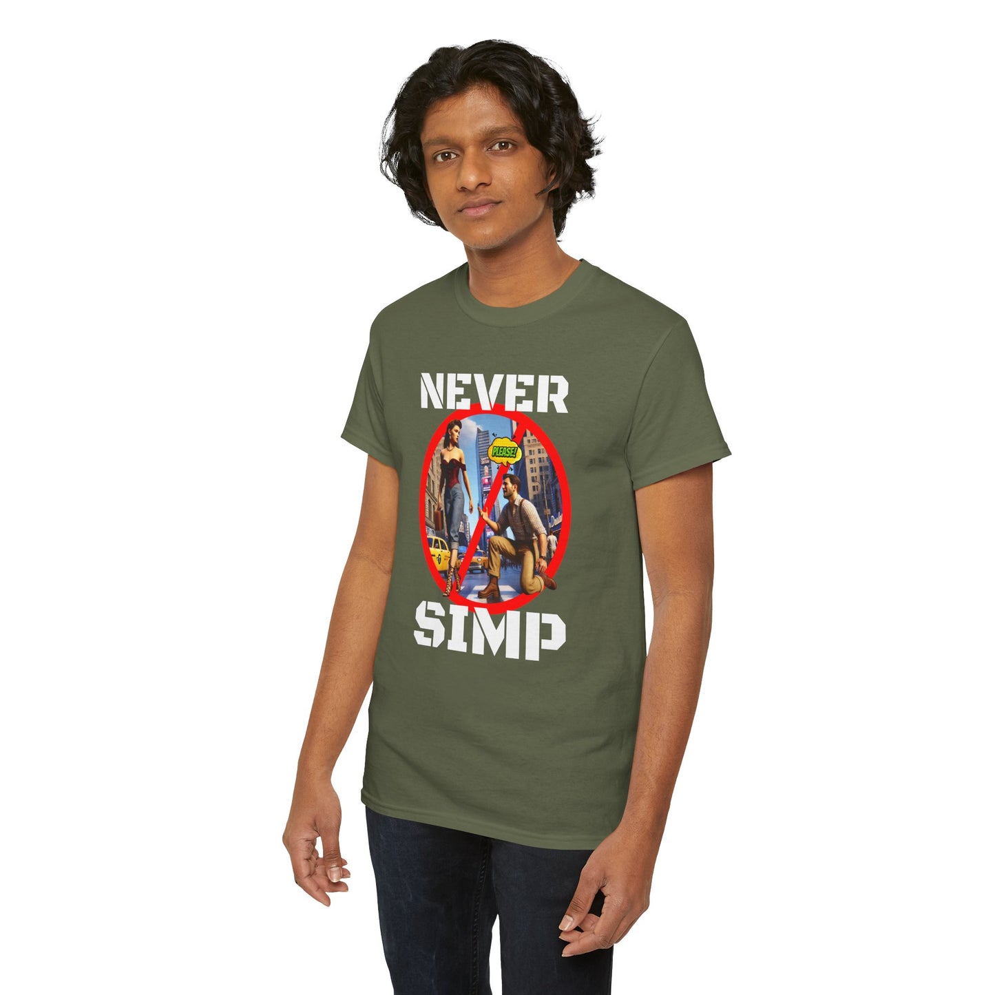 CAMISETA HOMBRE ALFA "NEVER SIMP". (USA)