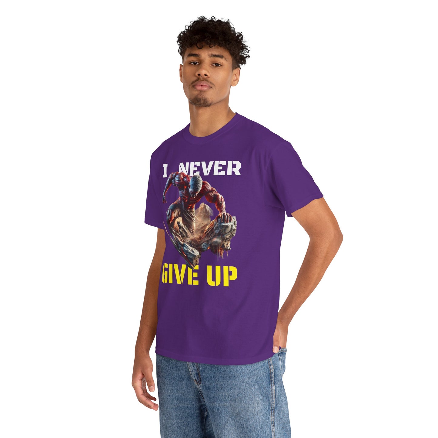 CAMISETA HOMBRE ALFA "I NEVER GIVE UP".(USA).