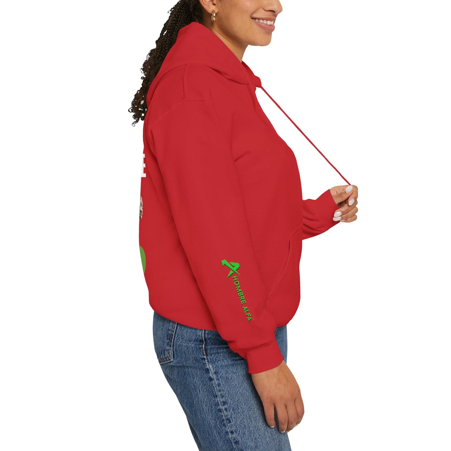 SUDADERA CON GORRO HOMBRE ALFA, "NUNCA ME RINDO".(USA).