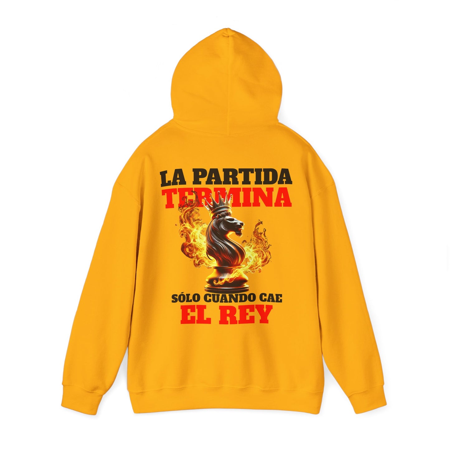 SUDADERA CON GORRO "LA PARTIDA TERMINA CUANDO CAE EL REY". (EUROPA).