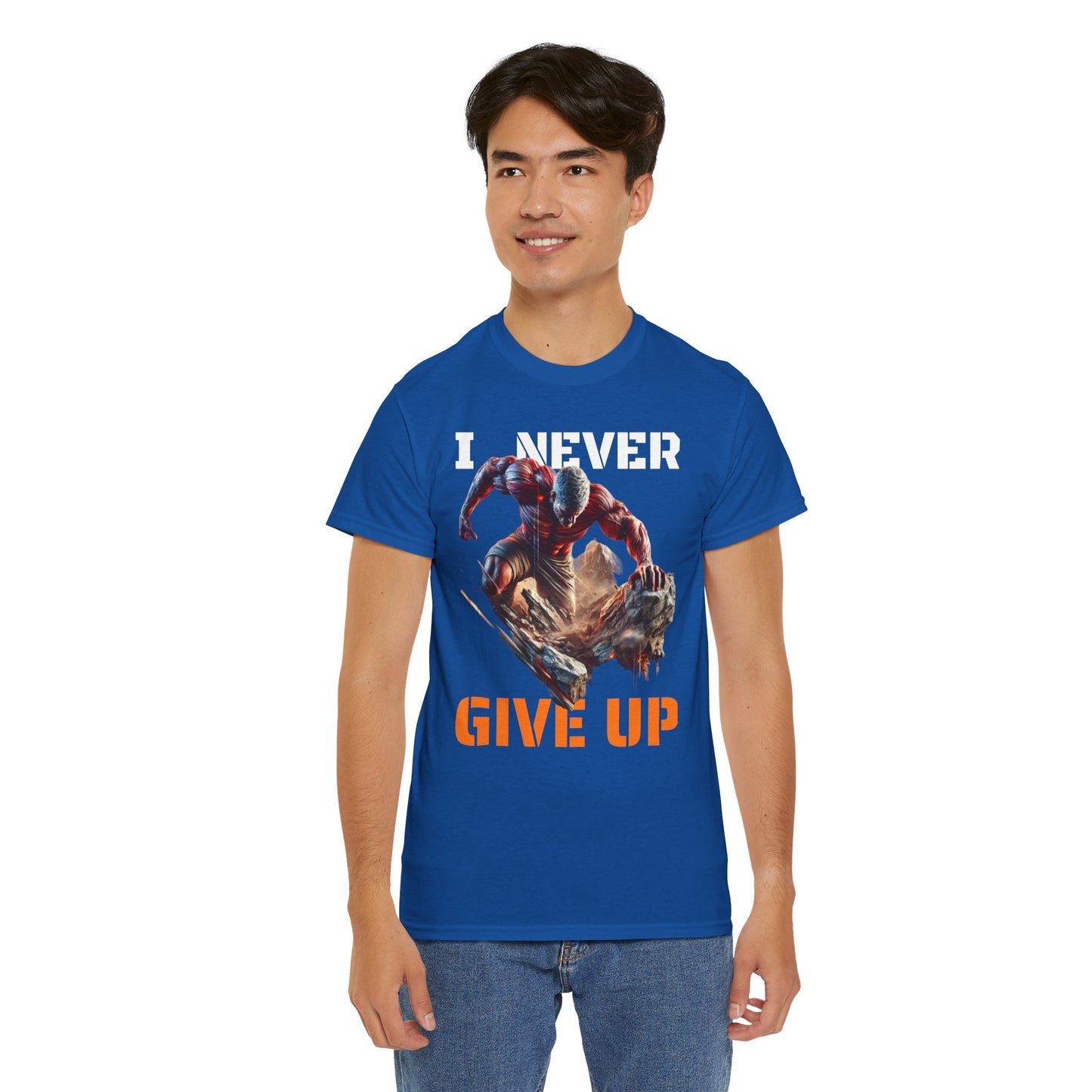 CAMISETA HOMBRE ALFA "I NEVER GIVE UP".(USA).