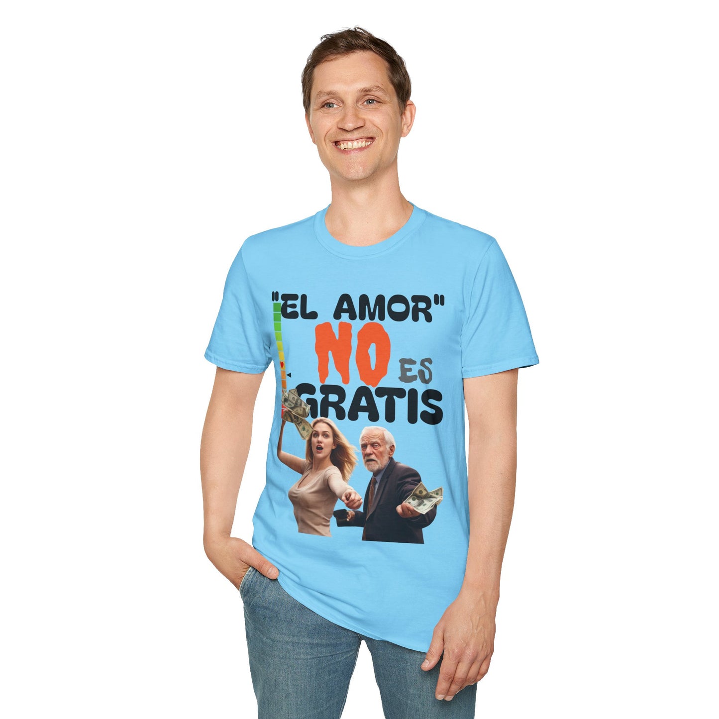 CAMISETA HOMBRE ALFA "EL AMOR NO ES GRATIS".(USA)