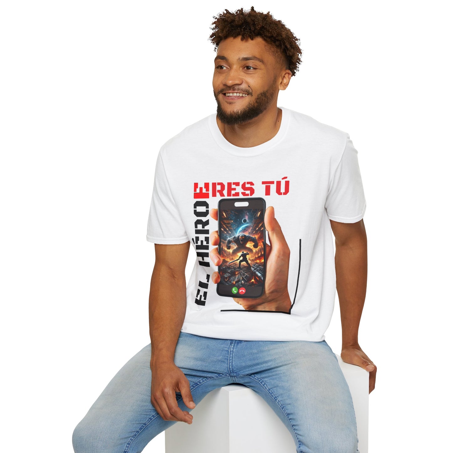 CAMISETA HOMBRE ALFA "EL HÉROE ERES TÚ".(USA).