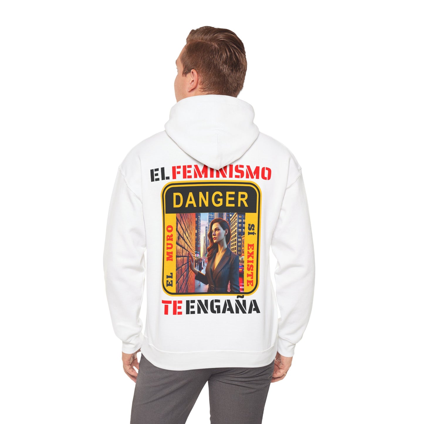 SUDADERA CON GORRO "EL FEMINISMO TE ENGAÑA". (EUROPA).