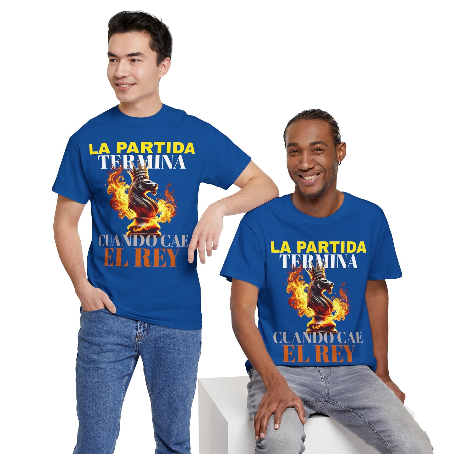 CAMISETA HOMBRE ALFA "LA PARTIDA TERMINA CUANDO CAE EL REY".(EUROPA)