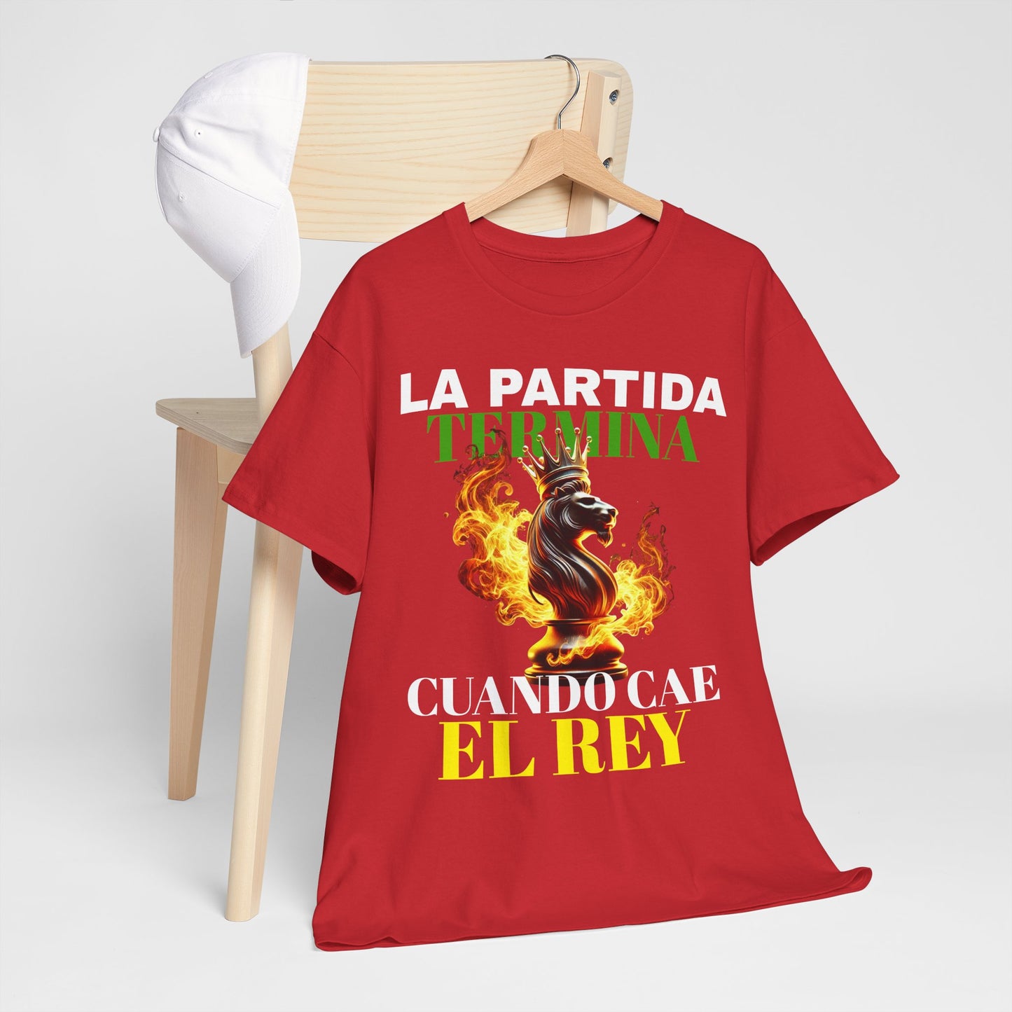 CAMISETA HOMBRE ALFA "LA PARTIDA TERMINA CUANDO CAE EL REY".(EUROPA)