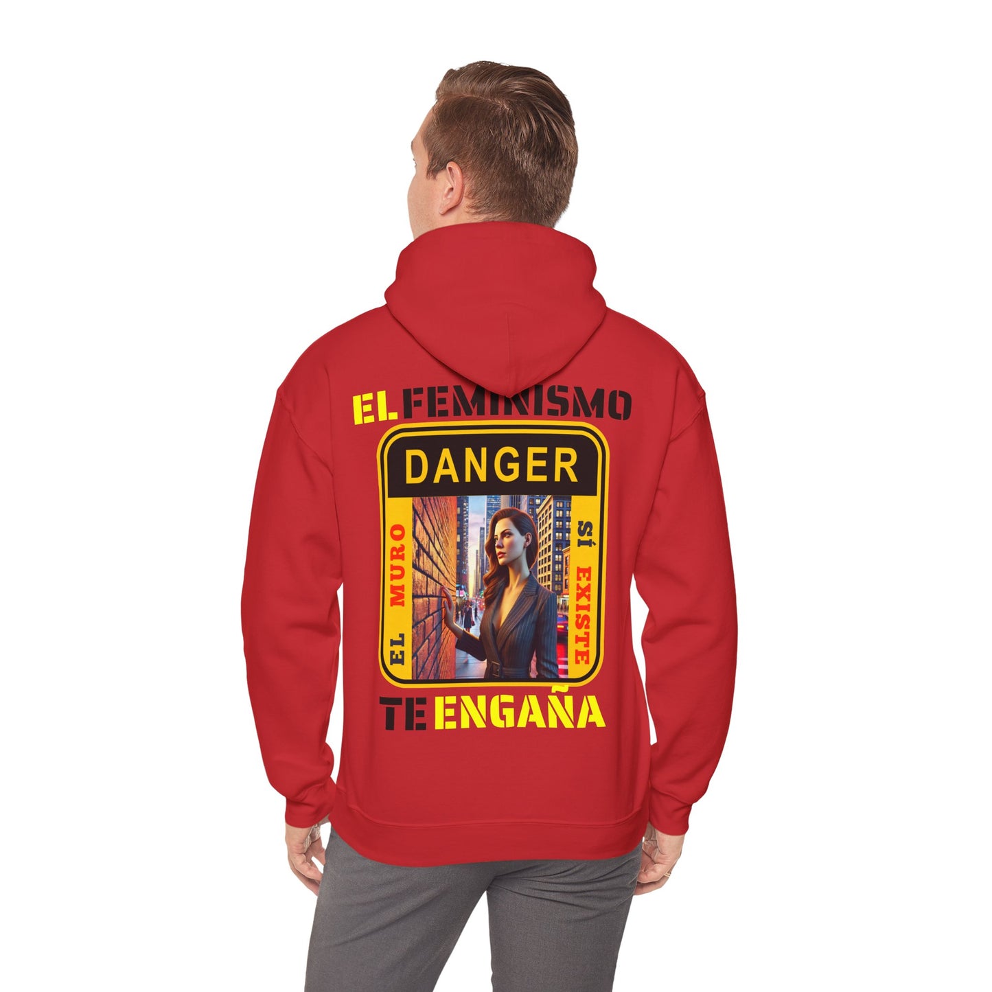SUDADERA CON GORRO "EL FEMINISMO TE ENGAÑA". (EUROPA).