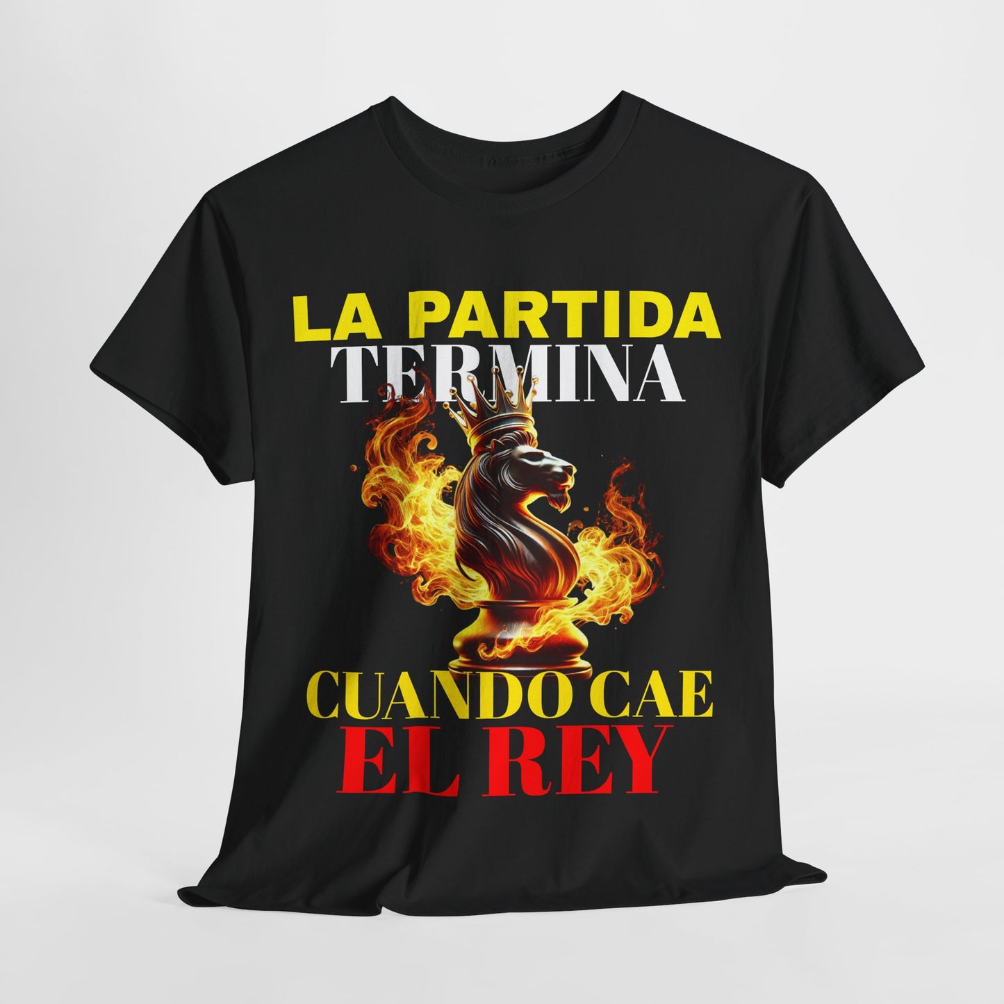 CAMISETA HOMBRE ALFA "LA PARTIDA TERMINA CUANDO CAE EL REY".(EUROPA)