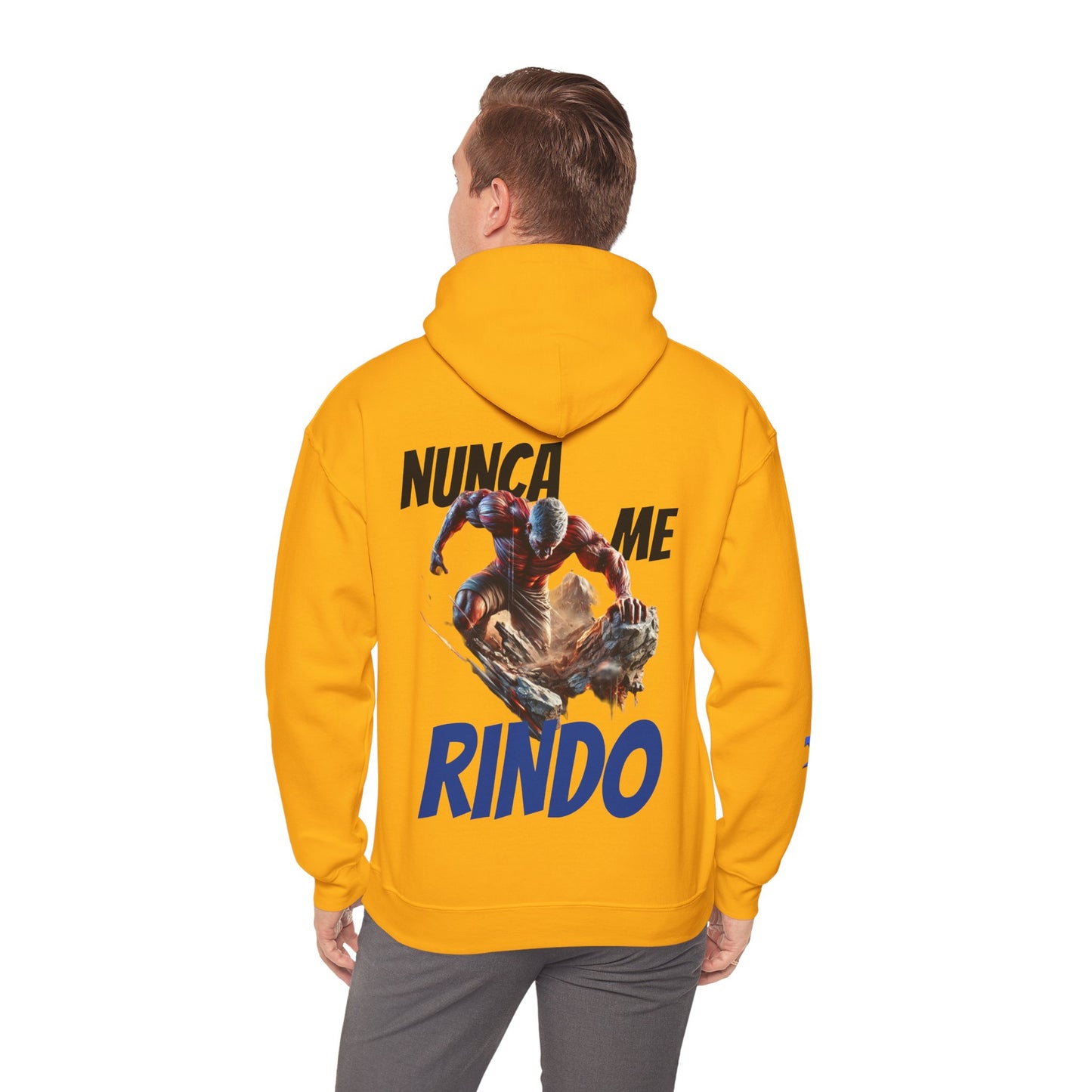 SUDADERA CON GORRO HOMBRE ALFA, "NUNCA ME RINDO".(USA).