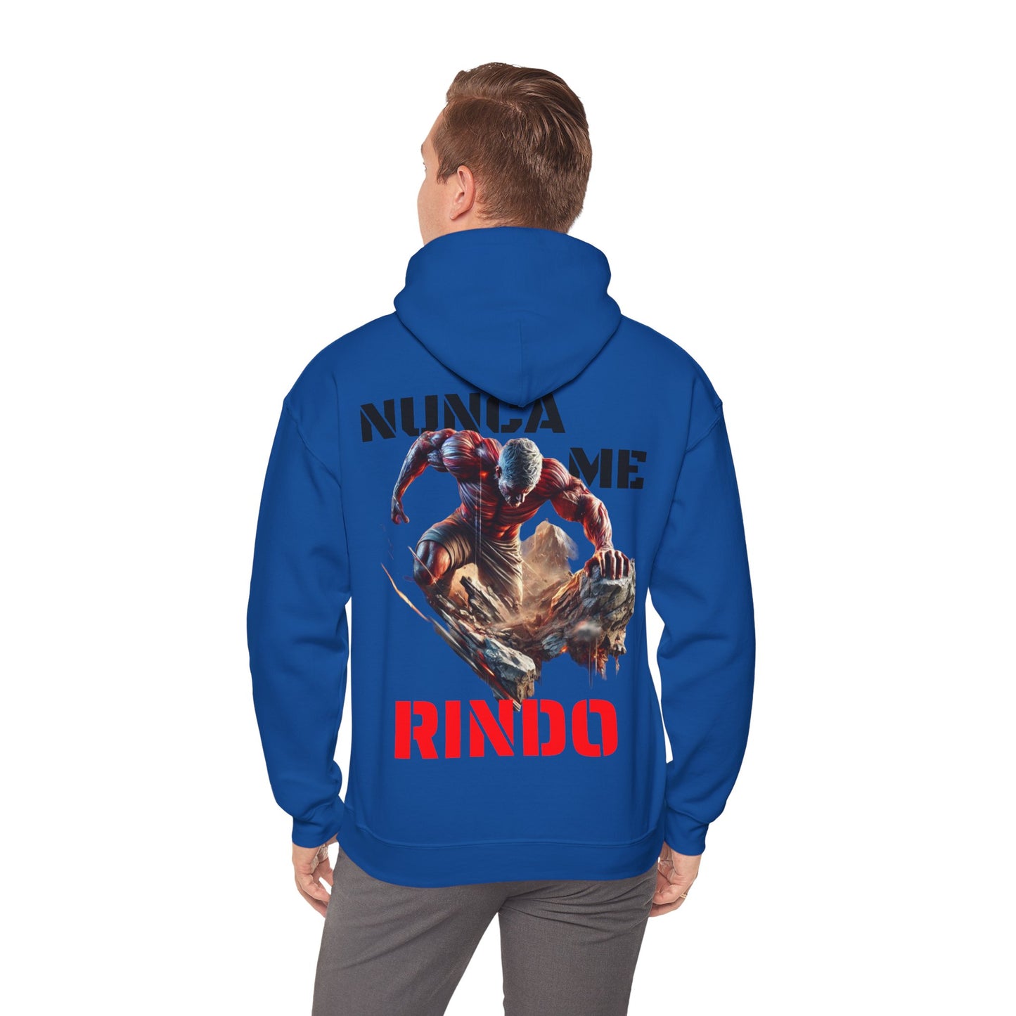 SUDADERA CON GORRO"NUNCA ME RINDO". (EUROPA).