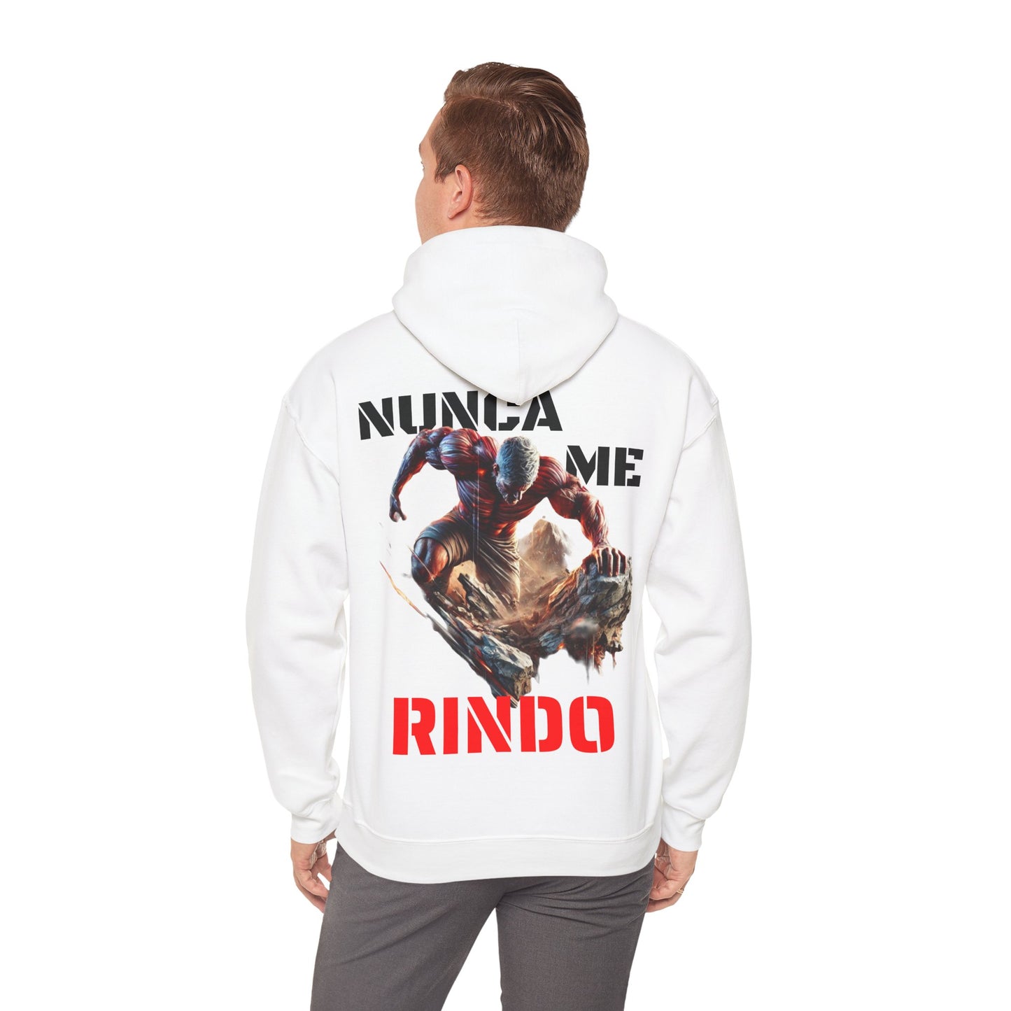 SUDADERA CON GORRO"NUNCA ME RINDO". (EUROPA).