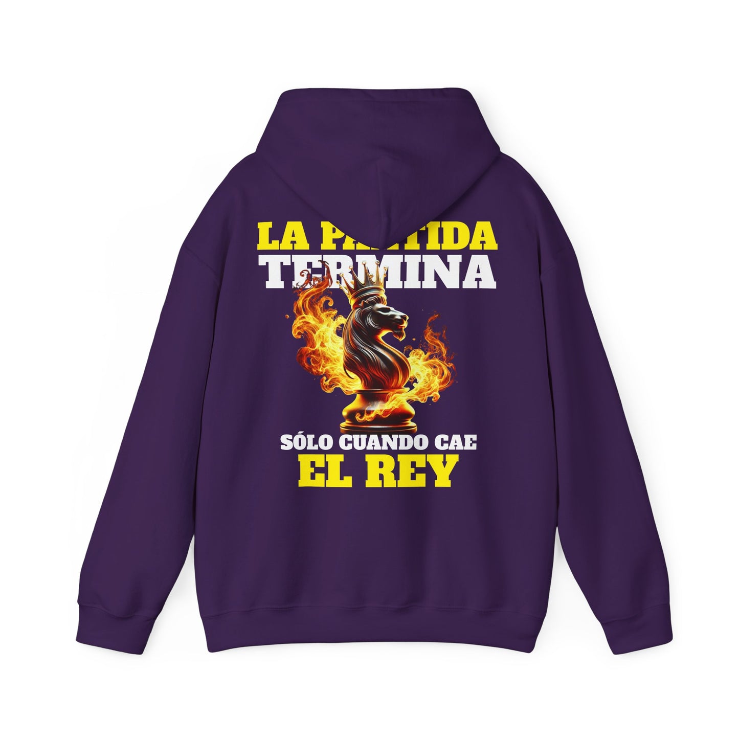 SUDADERA CON GORRO "LA PARTIDA TERMINA CUANDO CAE EL REY". (EUROPA).