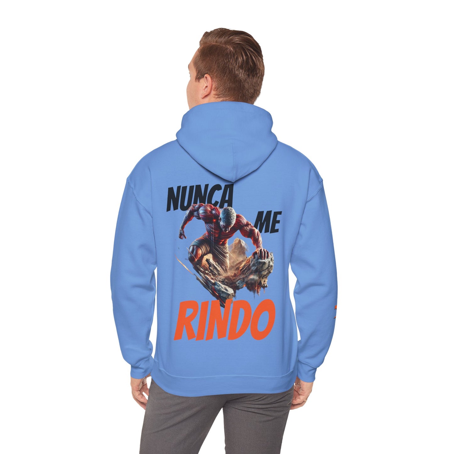 SUDADERA CON GORRO HOMBRE ALFA, "NUNCA ME RINDO".(USA).