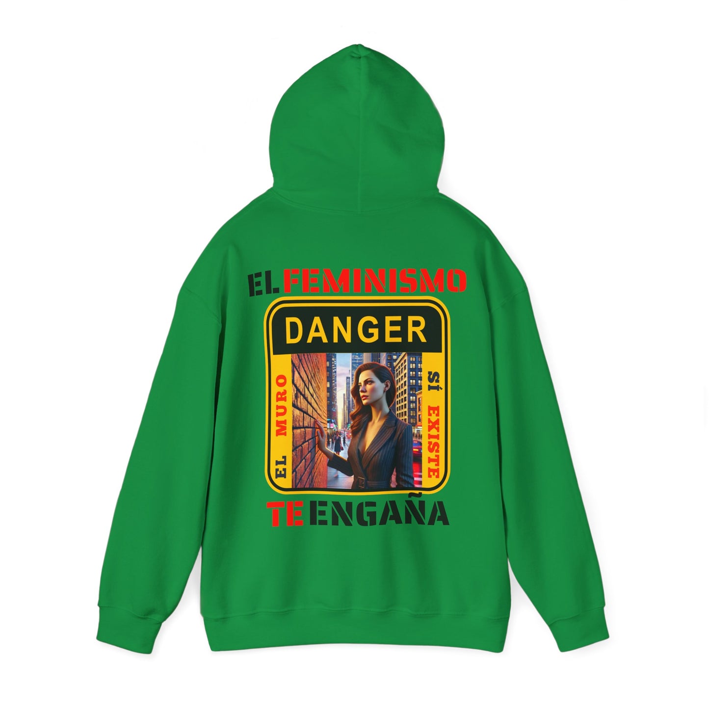 SUDADERA CON GORRO "EL FEMINISMO TE ENGAÑA". (EUROPA).