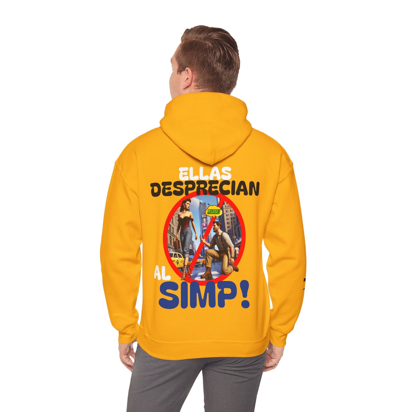 SUDADERA CON GORRO HOMBRE ALFA, "ELLAS DESPRECIAN AL SIMP".(USA).