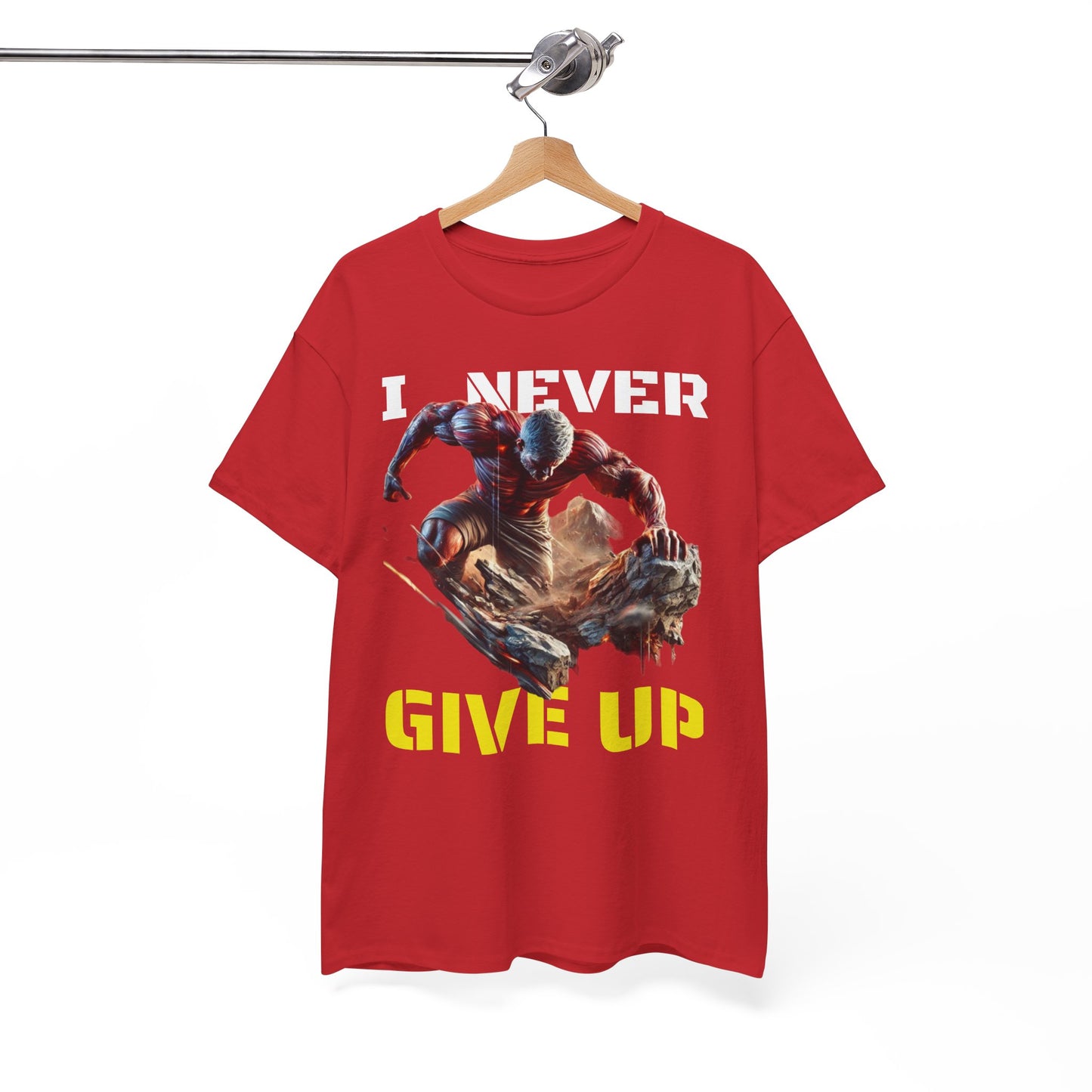 CAMISETA HOMBRE ALFA "I NEVER GIVE UP".(USA).
