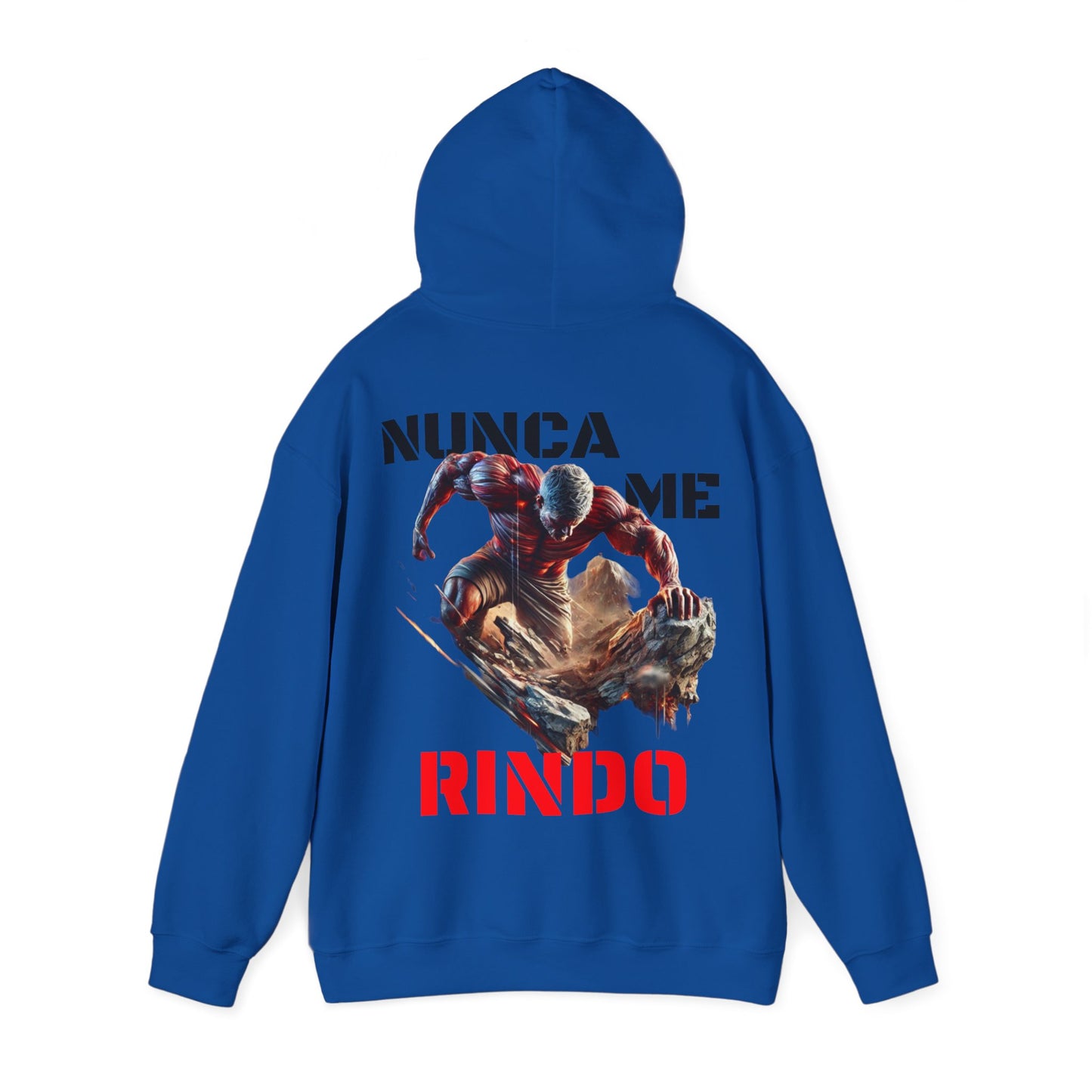 SUDADERA CON GORRO"NUNCA ME RINDO". (EUROPA).