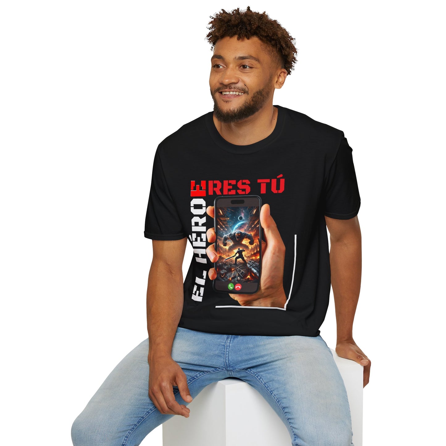CAMISETA HOMBRE ALFA "EL HÉROE ERES TÚ".(USA).